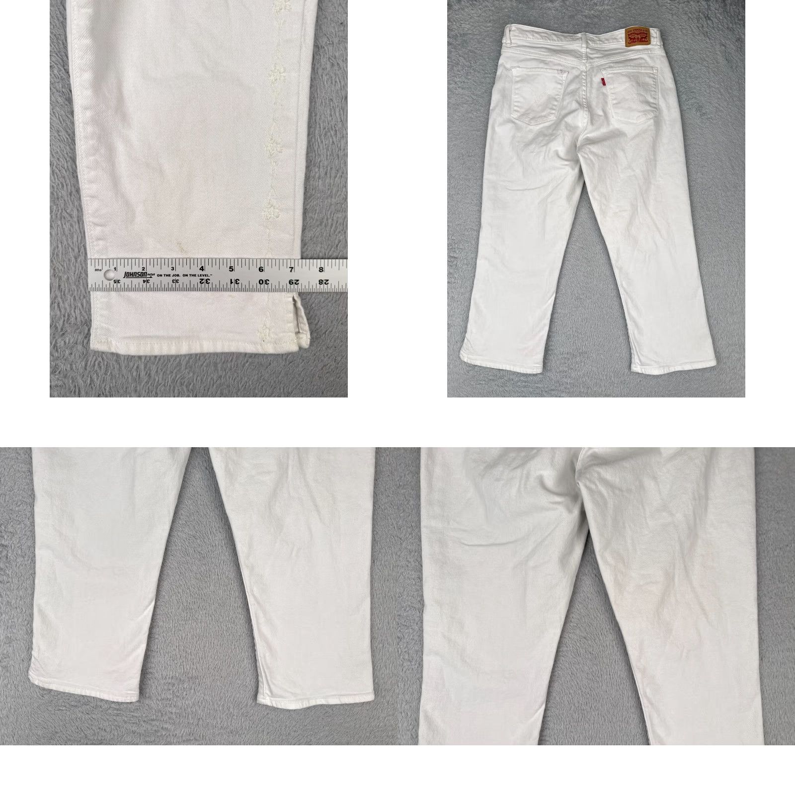 Levi's Levis Jeans Women White Capri Mid Rise 29x21 Cotton Blend 29 21 Inseam Denim 5-Pocket Distressed Capris Womens Jeans Size 29" - 10 Thumbnail