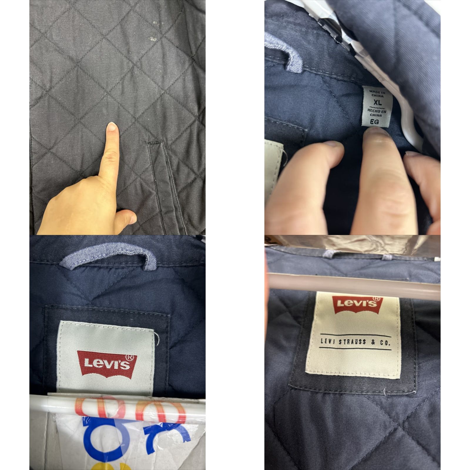 Levi's VINTAGE Levi’s Womens XL Full Zip Snap Jacket Navy Blue Quilted Cotton Size XL / US 12-14 / IT 48-50 - 8 Thumbnail