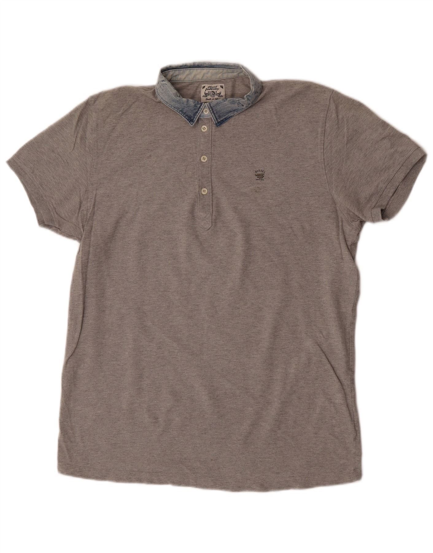 Diesel Mens Polo Shirt 2XL Grey Colourblock Cotton Size US XL / EU 56 / 4 - 1 Thumbnail