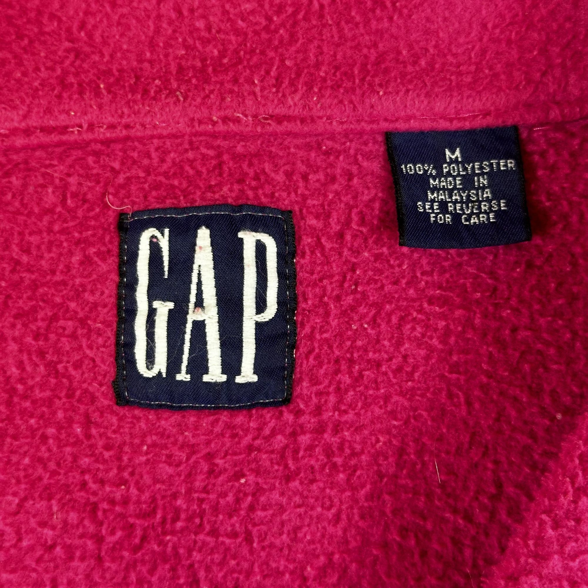Gap Gap Vintage Magenta Fleece Pullover Sweatshirt With Snap Clo Size US M / EU 48-50 / 2 - 3 Thumbnail