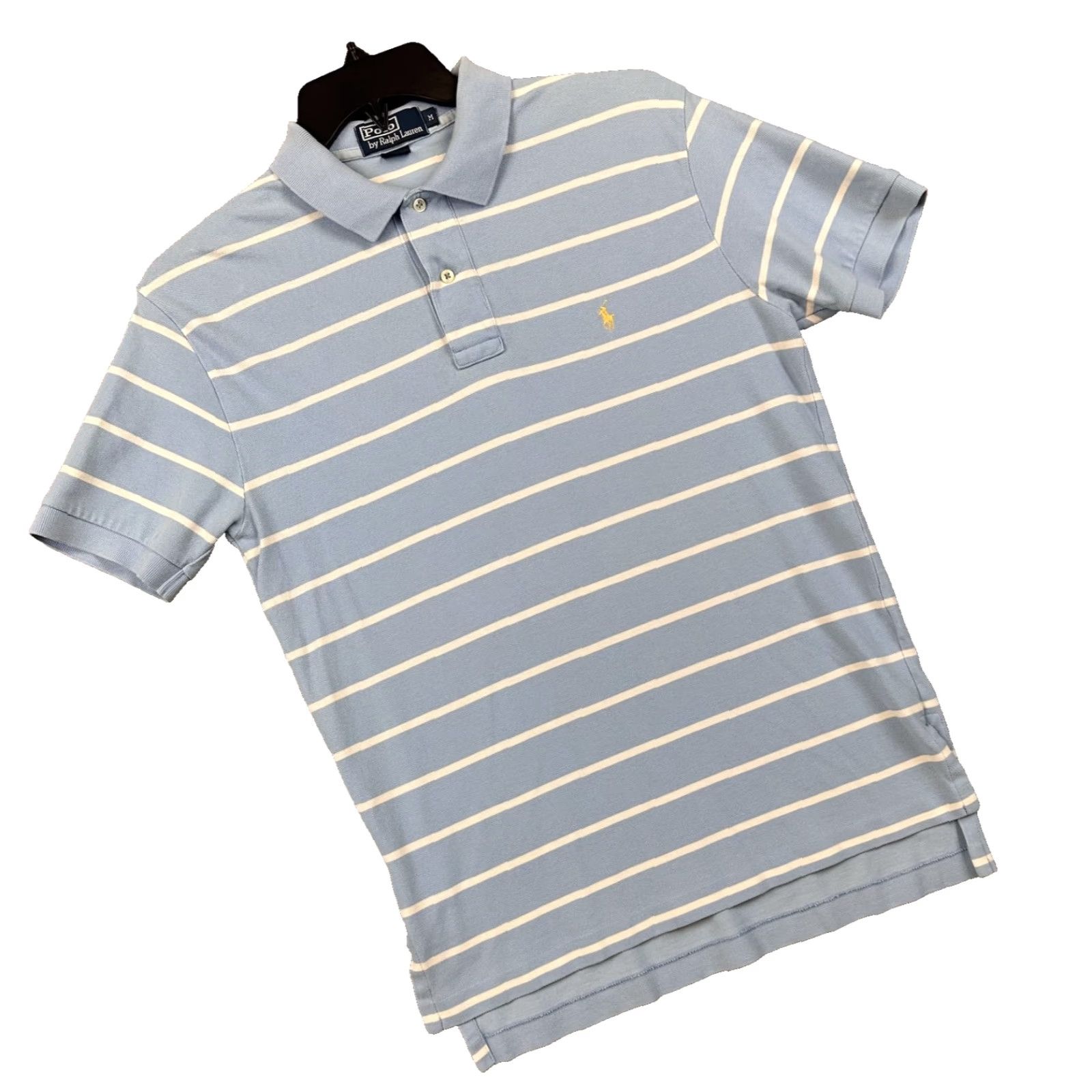 Polo Ralph Lauren Polo Ralph Lauren Polo Shirt Mens Medium Blue White Striped Pony Classic Cotton Polo Shirt Mens Medium Blue White Striped Pony Classic Cotton Size US M / EU 48-50 / 2 - 2 Thumbnail