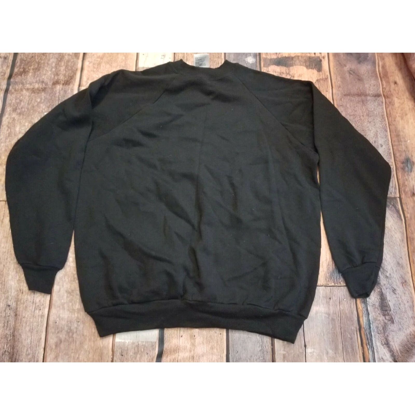 Hanes VINTAGE Hanes Her Way Black Crewneck Sweatshirt - Womens XL - 100% Cotton Fleece Pullover, Solid, 90s/80s Theme, Casual Activewear, Regular Size Size XL / US 12-14 / IT 48-50 - 3 Thumbnail