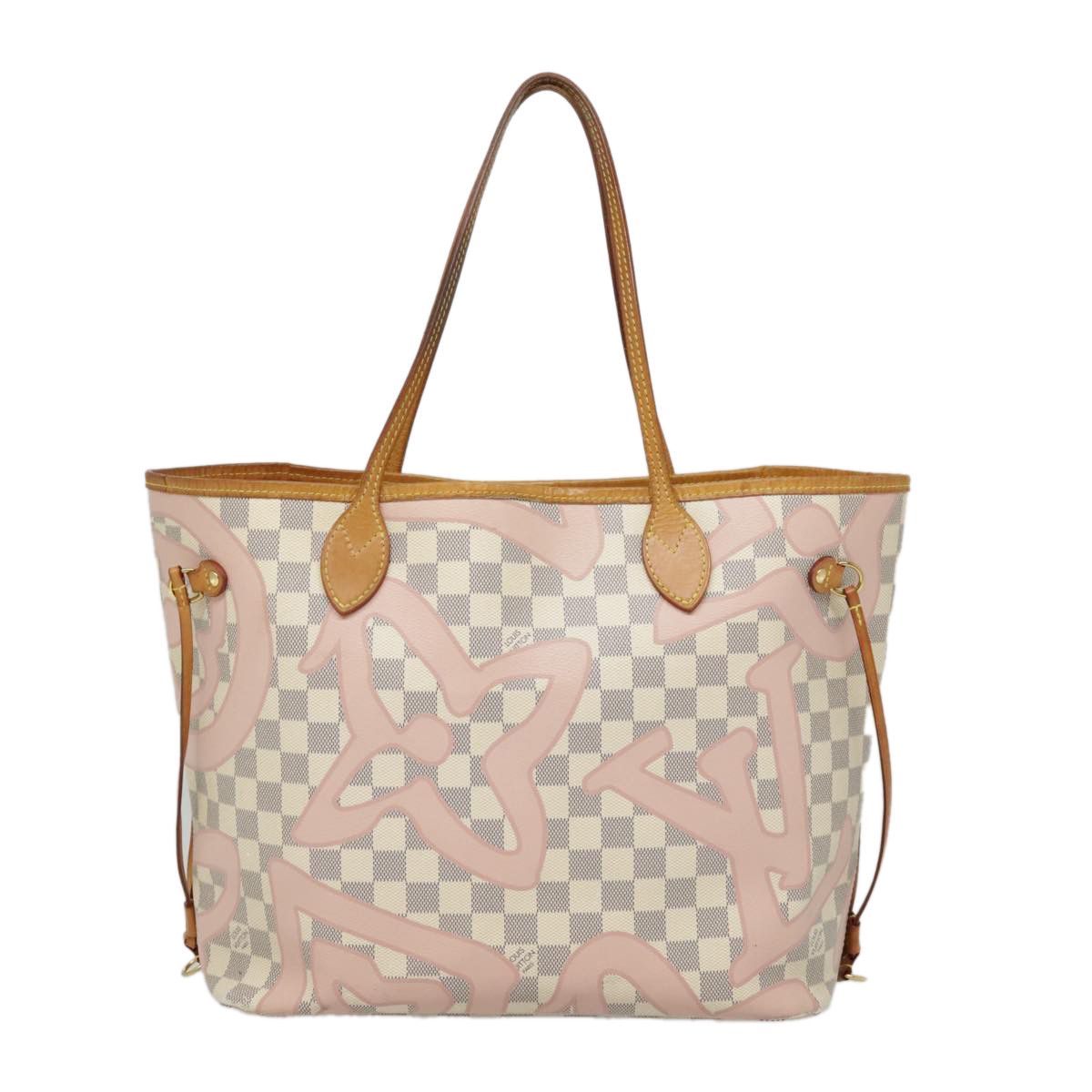 Louis Vuitton Neverfull Mm White Canvas Tote Bag (Pre-Owned) Size ONE SIZE - 1 Thumbnail