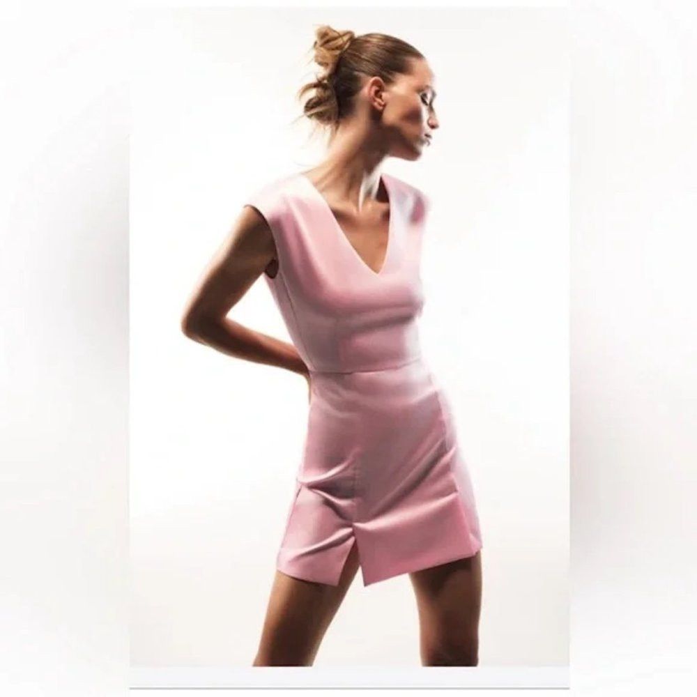 long sleeve chiffon mini dress Marchesa Notte Pleated Long Sleeve Chiffon Mini Dress