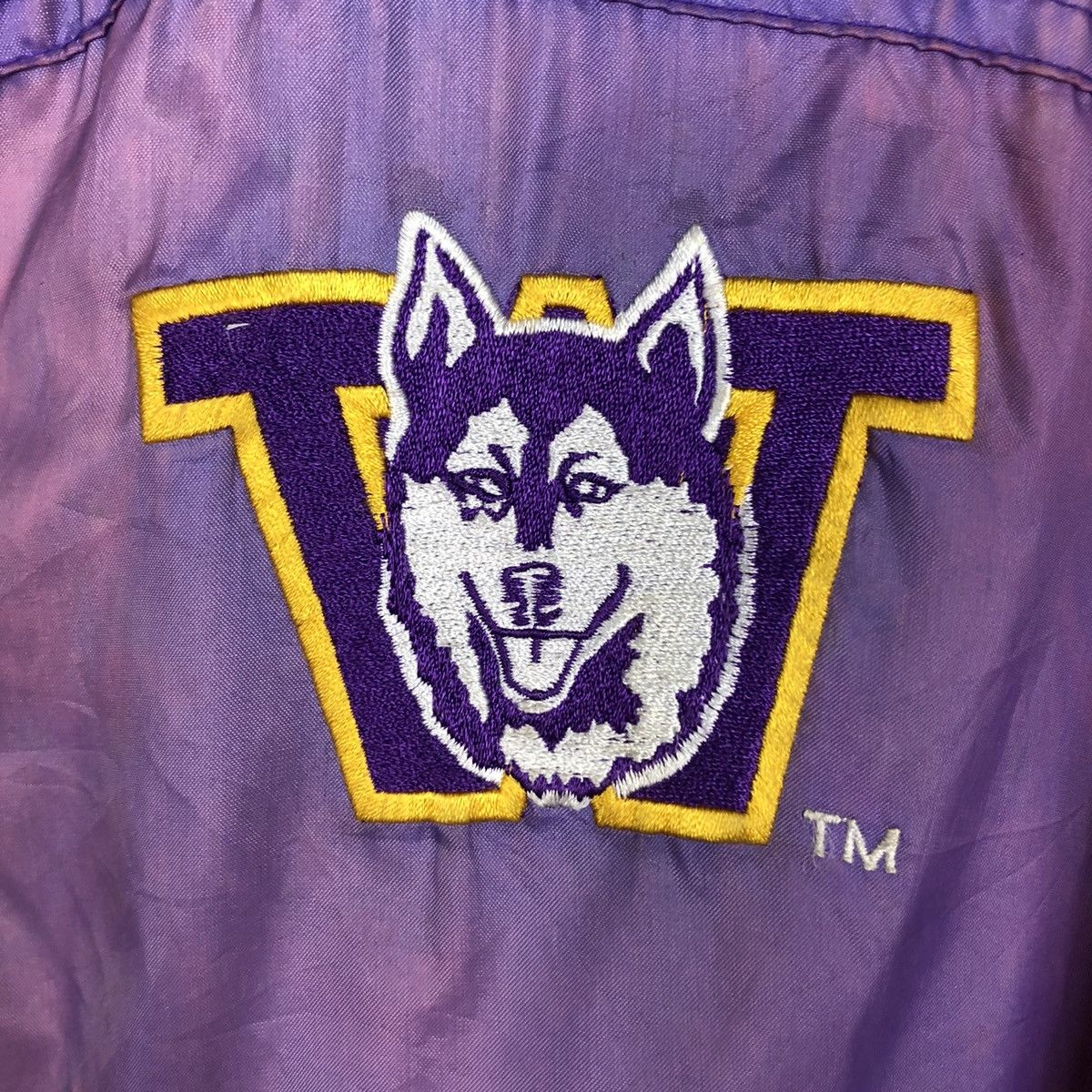 Starter 🔥VINTAGE BOMBER JACKET STARTER WASHINGTON HUSKIES SUN FADED Size US L / EU 52-54 / 3 - 20 Thumbnail