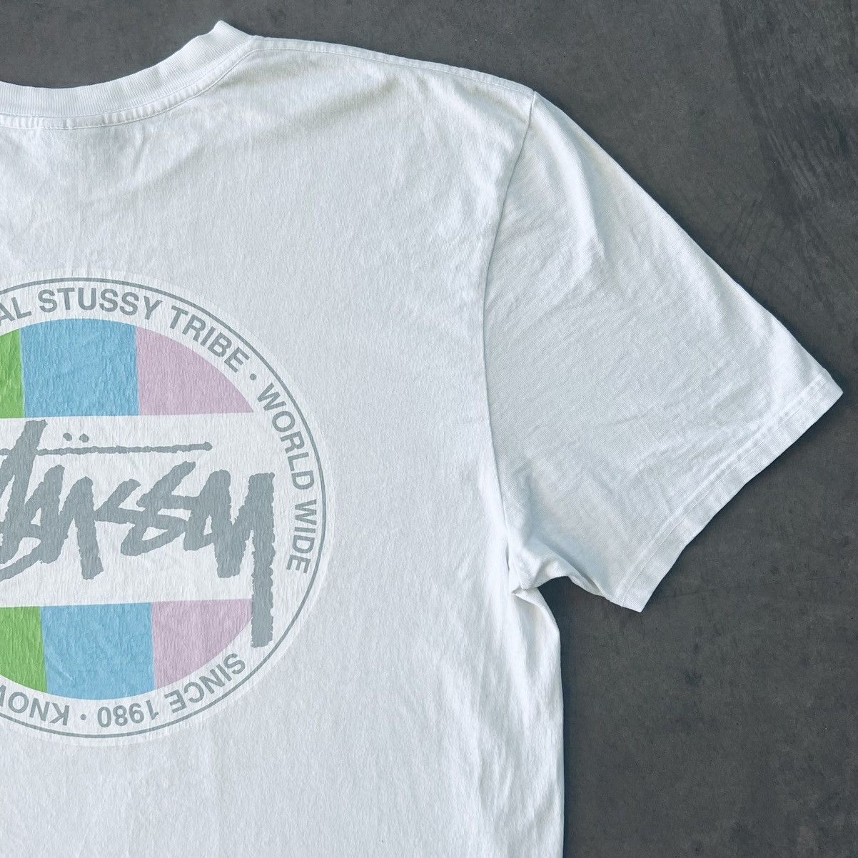 Stussy 🎱 CLASSIC DOT PIGMENT DYED T-SHIRT - Y2K GRAPHIC + STICKER Size US L / EU 52-54 / 3 - 13 Thumbnail