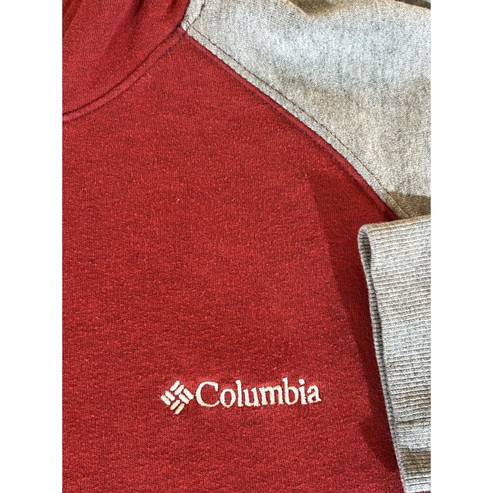 Vintage Columbia Hoodie Mens Small Pullover Sweatshirt Red Gray Hart Mountain II Fleece Size US S / EU 44-46 / 1 - 3 Thumbnail