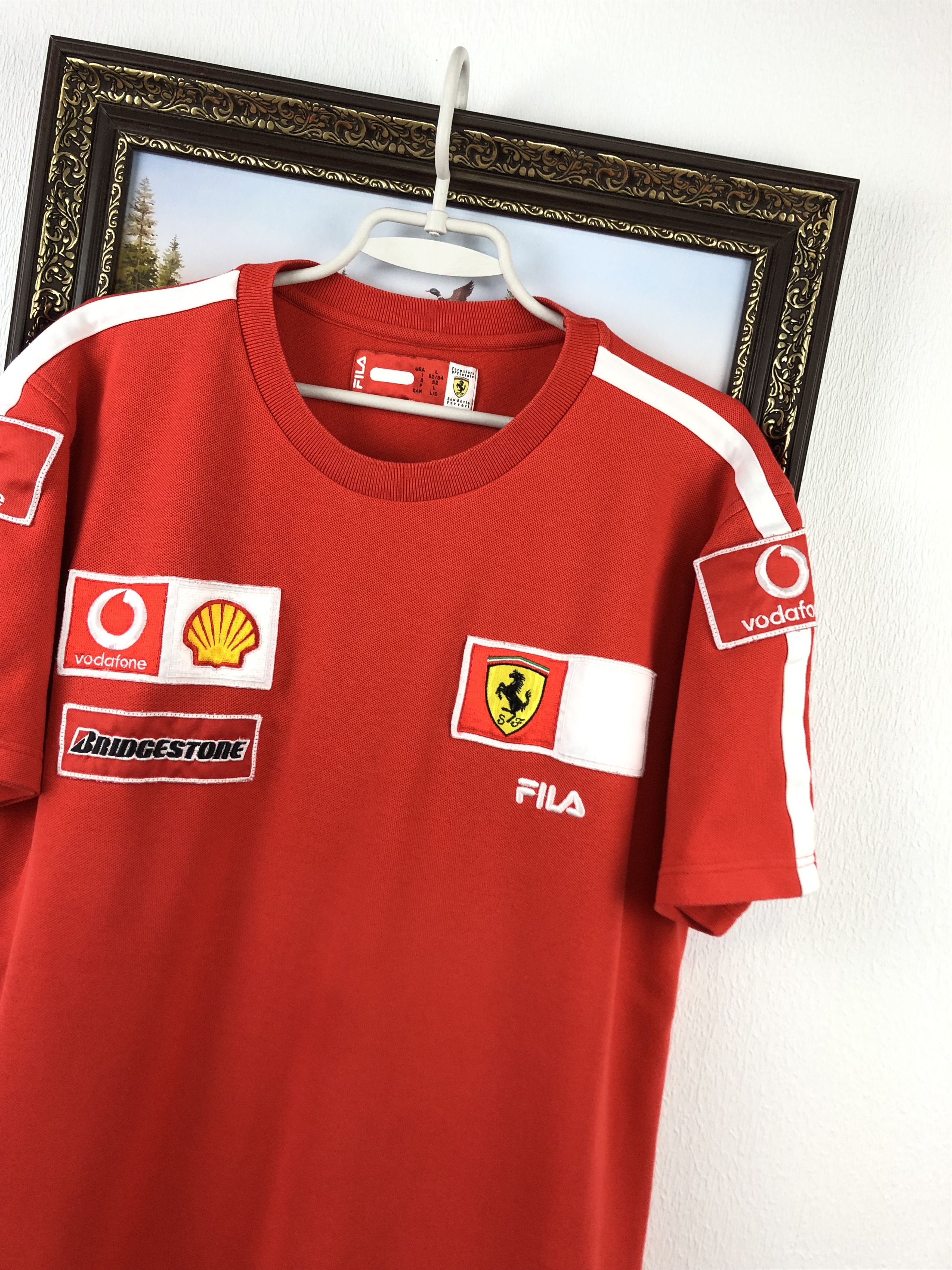 Ferrari Vintage Ferrari Racing Shirt Tee Rare Red Scuderia Formula Size US L / EU 52-54 / 3 - 4 Thumbnail