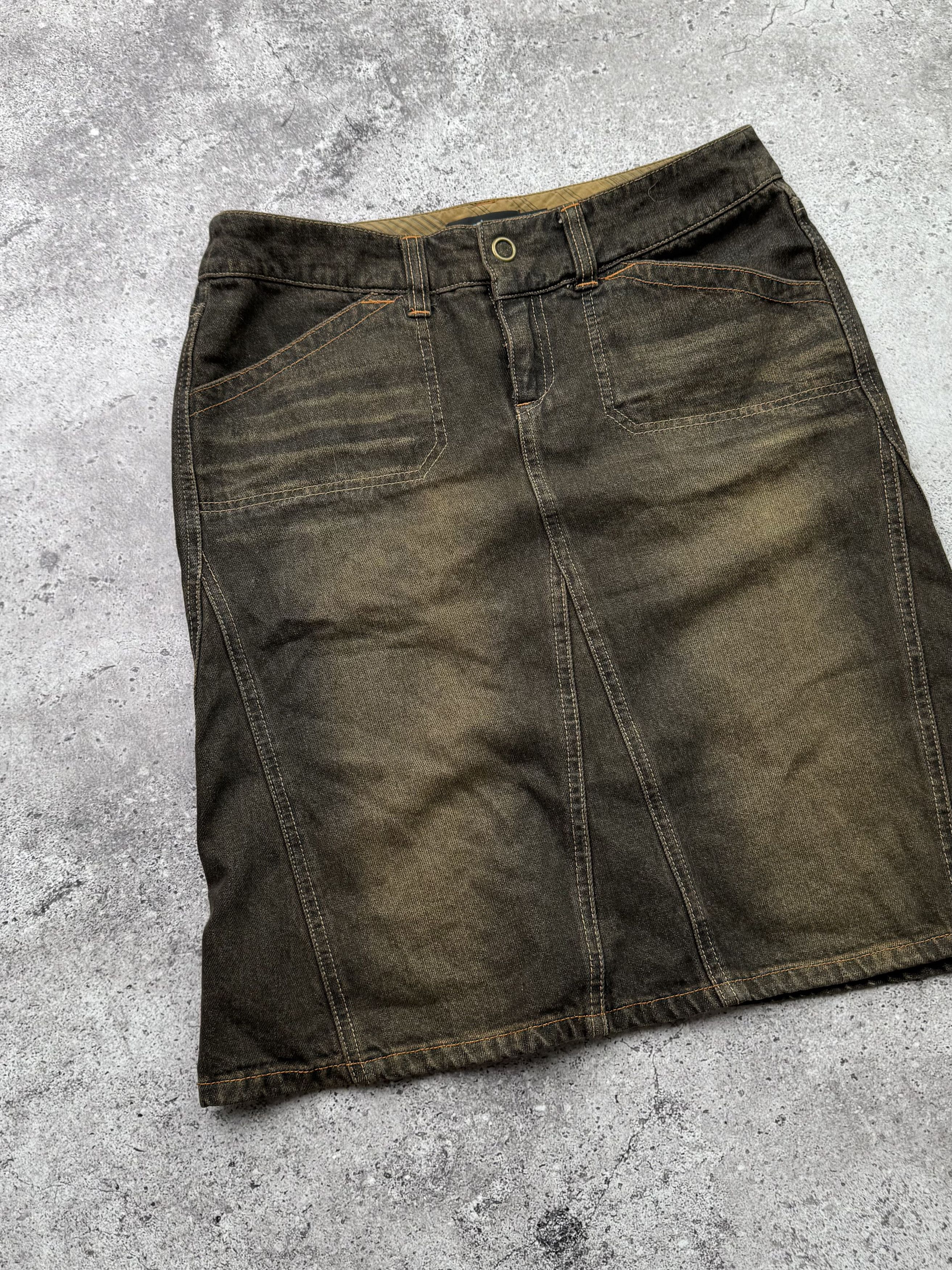 Japanese Brand Vintage Faded Midi Skirt C641(V191) Size 30" / US 8 / IT 44 - 2 Thumbnail