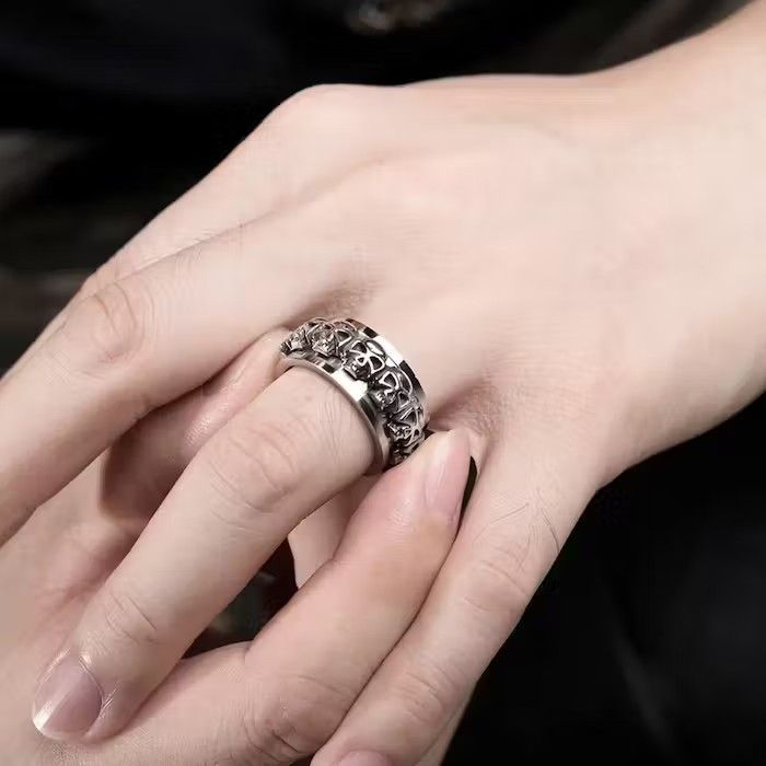 Jewelry Vintage Rotatable Skull Men's Ring Size ONE SIZE - 1 Thumbnail