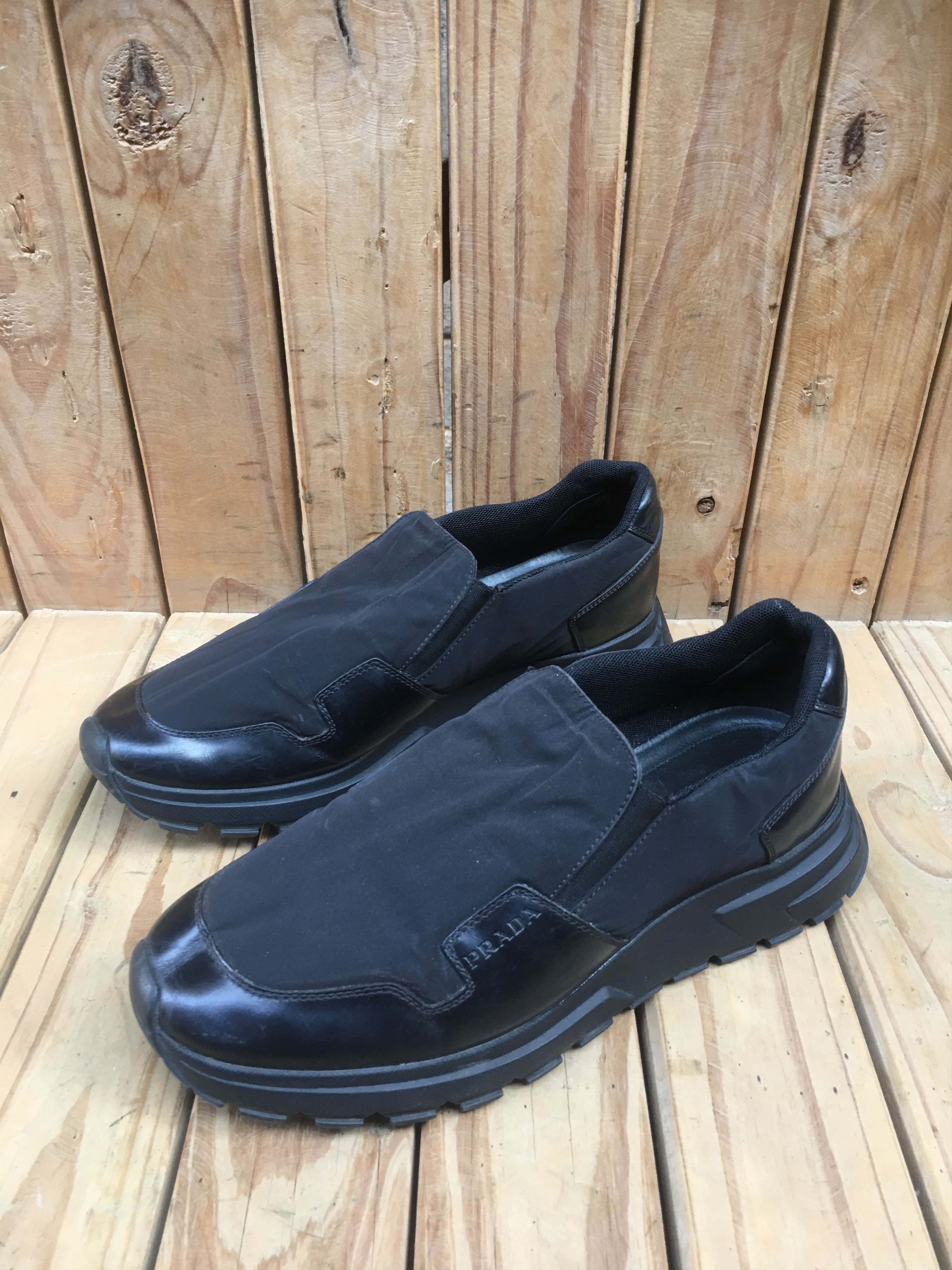 Prada PRADA Black Men's Leather / Nylon Casual Sneakers Uk 5.5 Size US 6.5 / EU 39-40 - 9 Thumbnail