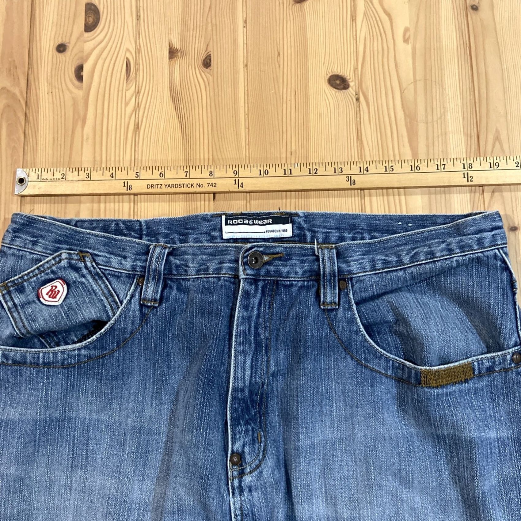 Rocawear VINTAGE Rocawear Jeans Baggy Wide-Leg 38x34 Embroidered Denim 90s Grunge Hip Hop Boys Mens Jeans Size US 38 / EU 54 - 5 Thumbnail