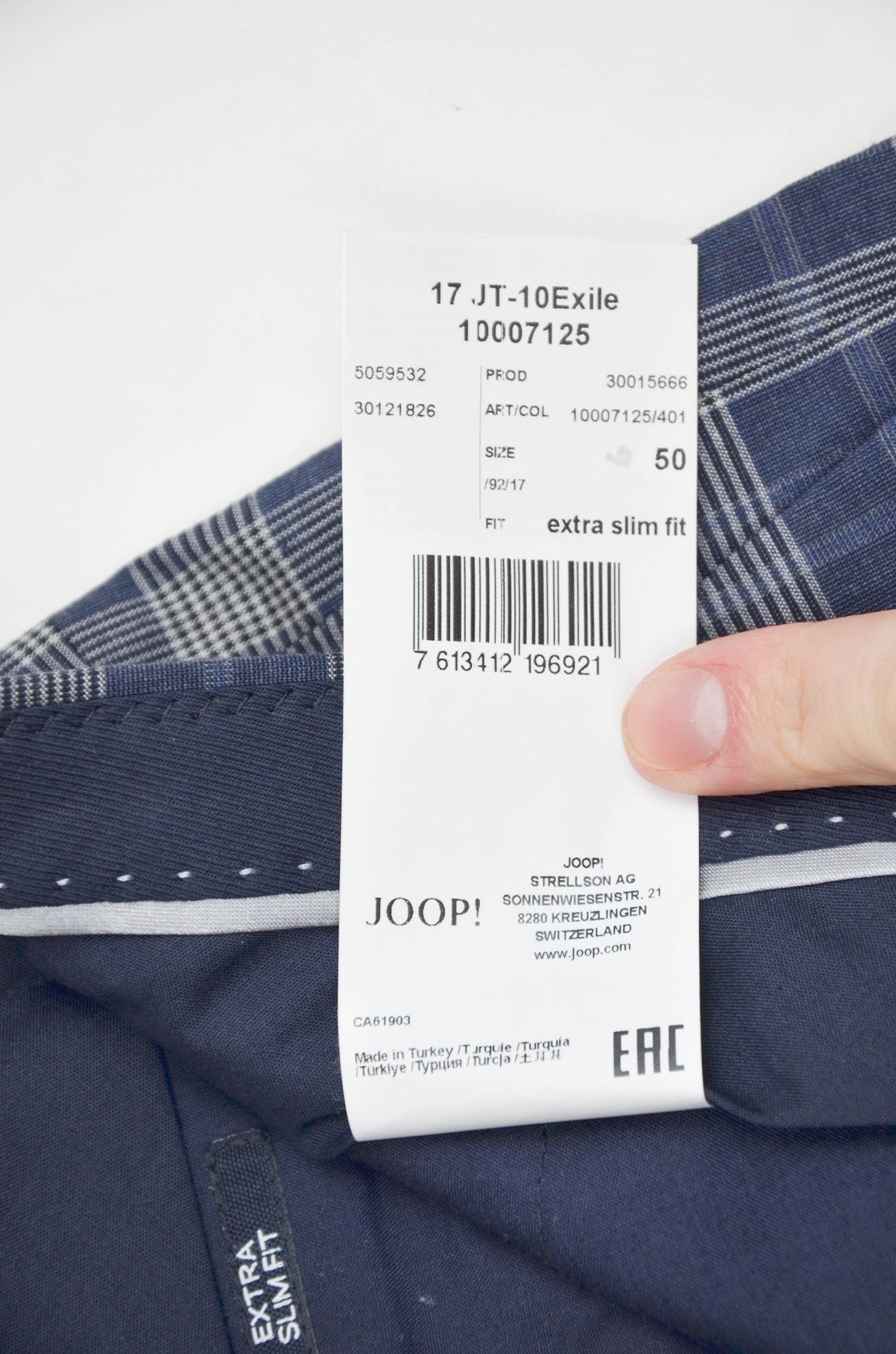 Joop! JOOP! Extra Slim Fit Checked Cotton Trousers Size 50 Size US 34 / EU 50 - 9 Thumbnail