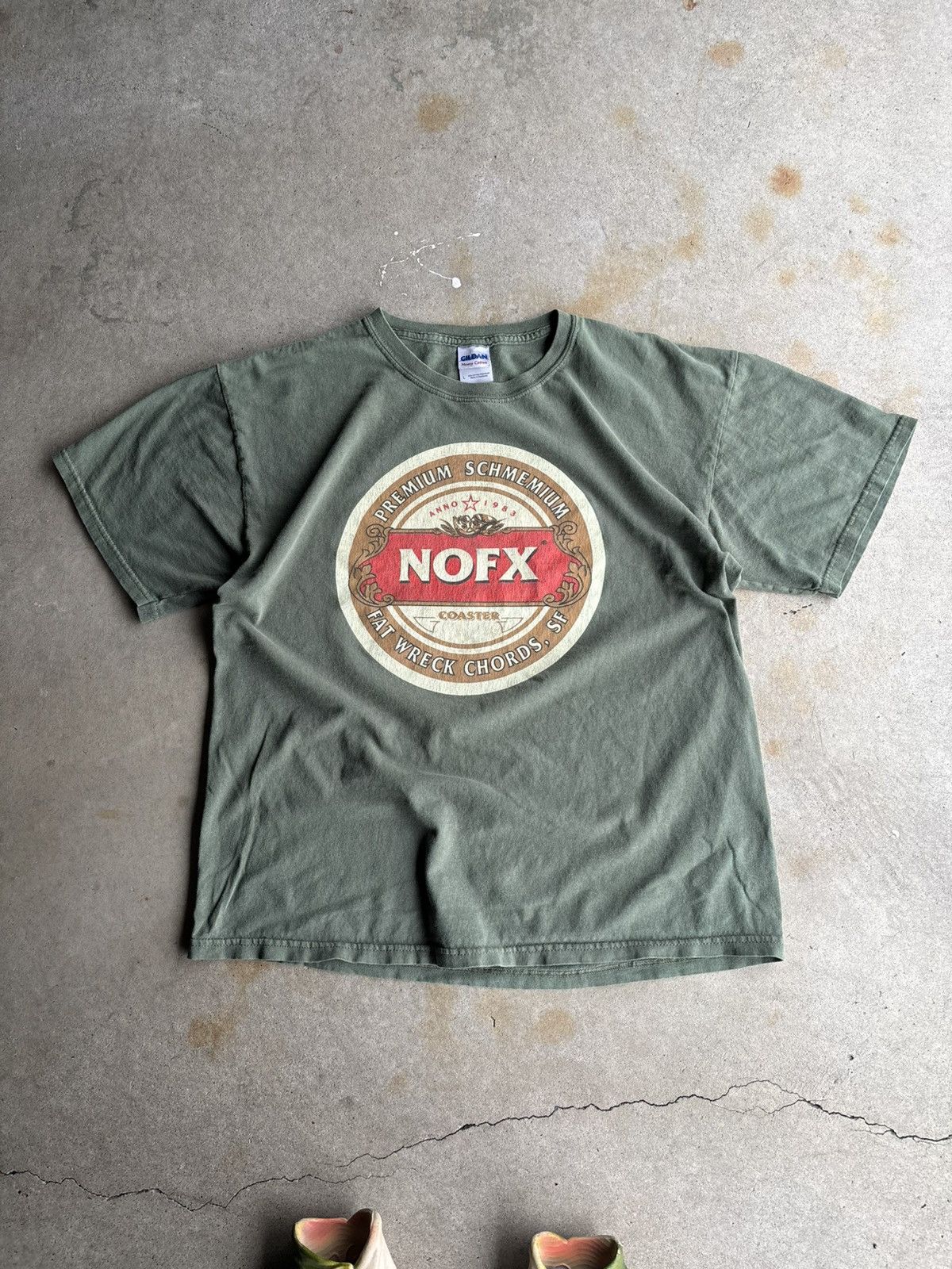 Crazy NOFX 2009 Official Tour Merchandise Olive Tee
