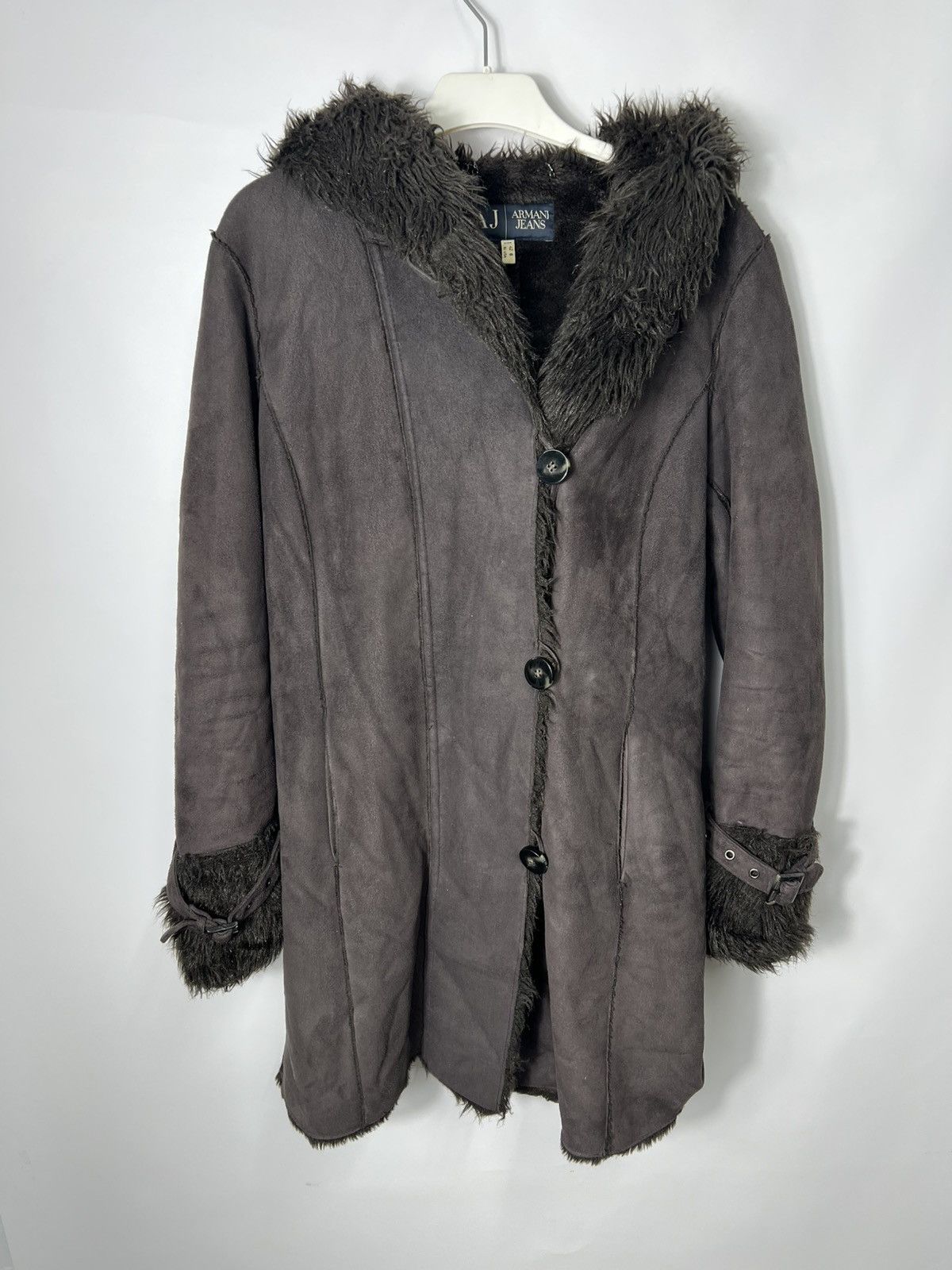 Giorgio Armani Vintage streetwear Y2k Armani Jeans Faux Fur Coat Jacket Size M / US 6-8 / IT 42-44 - 1 Thumbnail