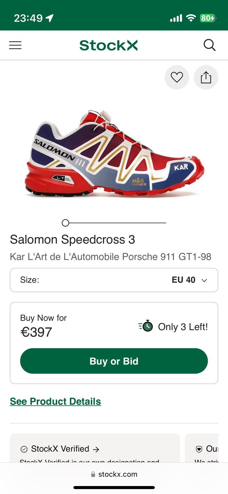 Salomon Salomon Speedcross 3 Kar L’Art de L’Automobile Porsche 911 Size US 9 / IT 39 - 5 Thumbnail