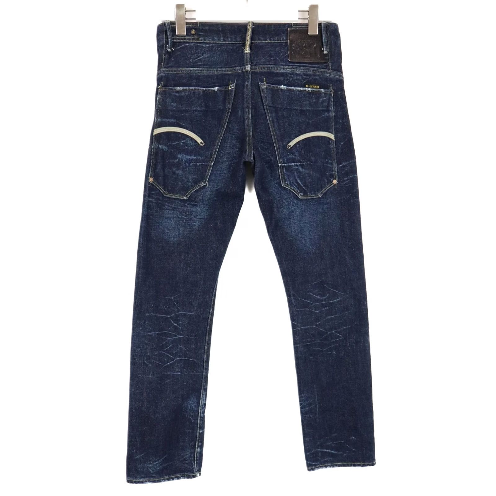 G-Star G-STAR Structor Slim Jeans Dark Blue Whiskers Faded Denim W31/L32 Men's Size US 31 - 2 Thumbnail