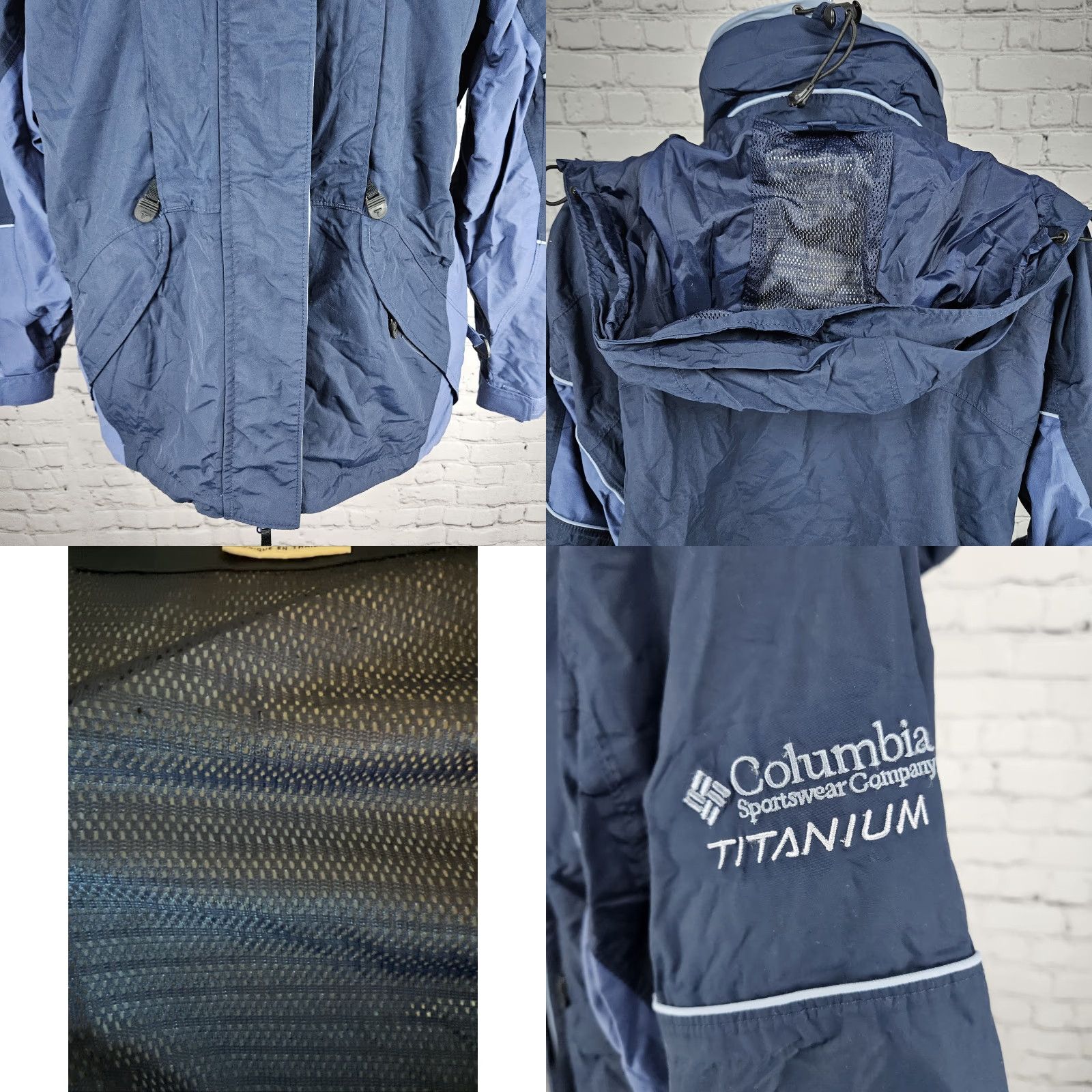 Doublet Columbia Jacket Medium Blue Titanium Omni Tech Waterproof Breathable Double Zip Size M / US 6-8 / IT 42-44 - 8 Thumbnail
