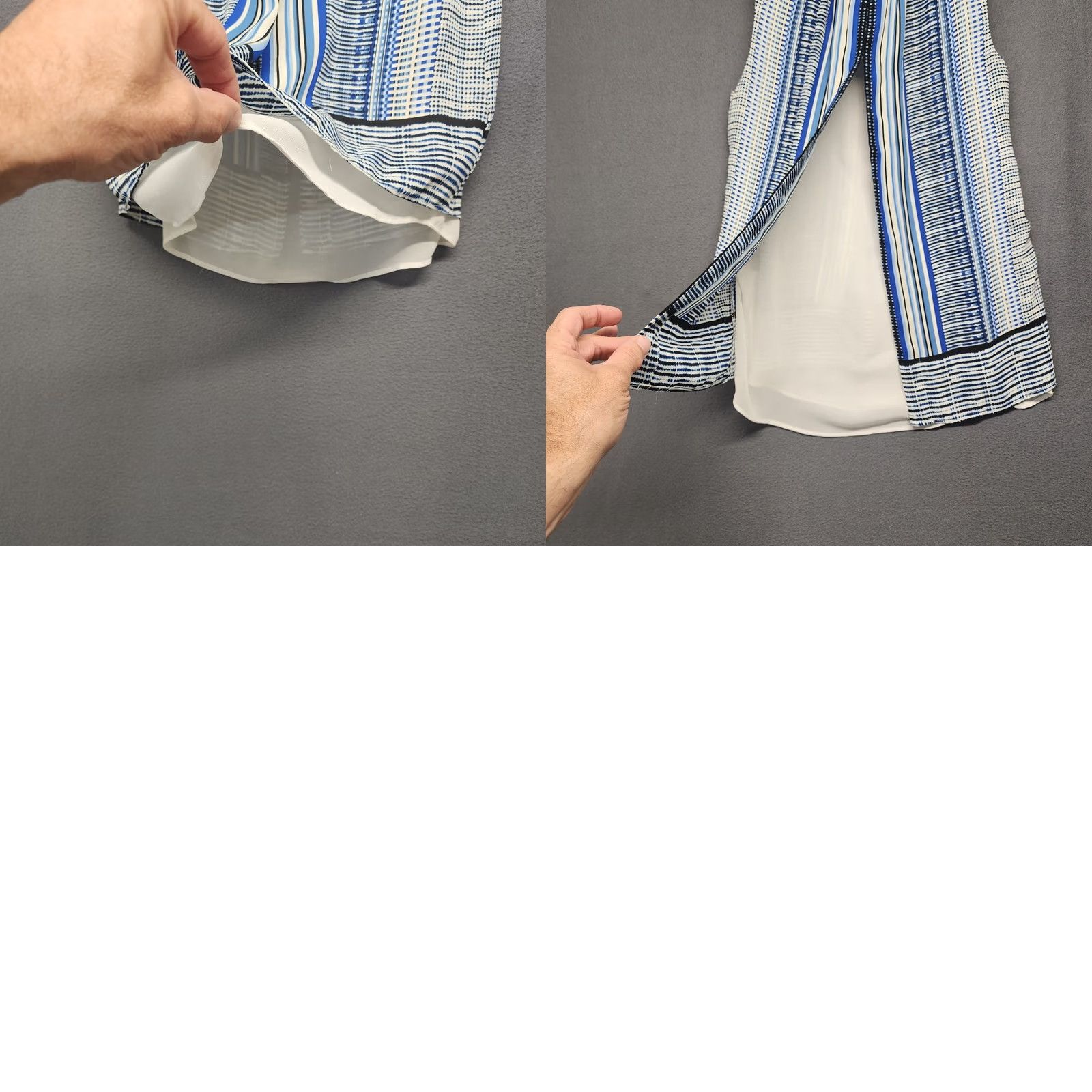 Vintage Rose + Olive Blouse Sleeveless Tank Top Womens Small Blue Stripe Layered Size S / US 4 / IT 40 - 8 Thumbnail
