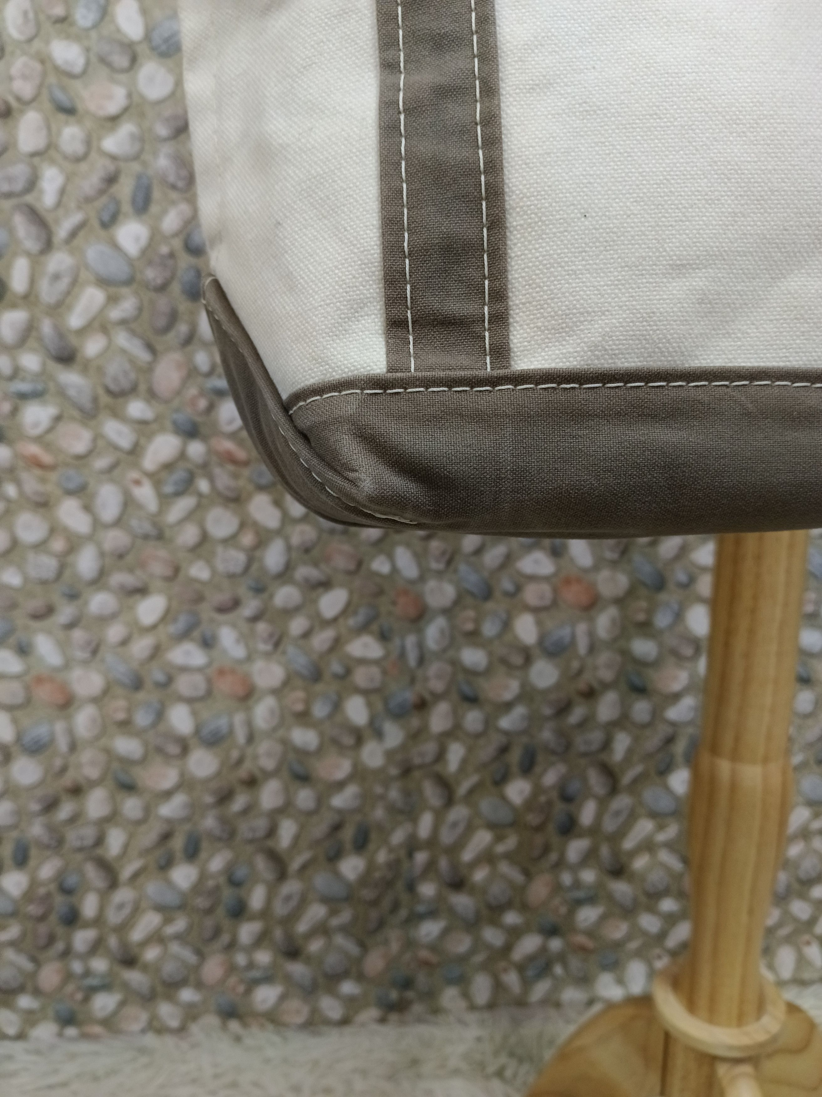 L.L. Bean DiSTRESS L.L BEAN VINTAGE HARD CANVAS TOTE BAG Size ONE SIZE - 2 Thumbnail