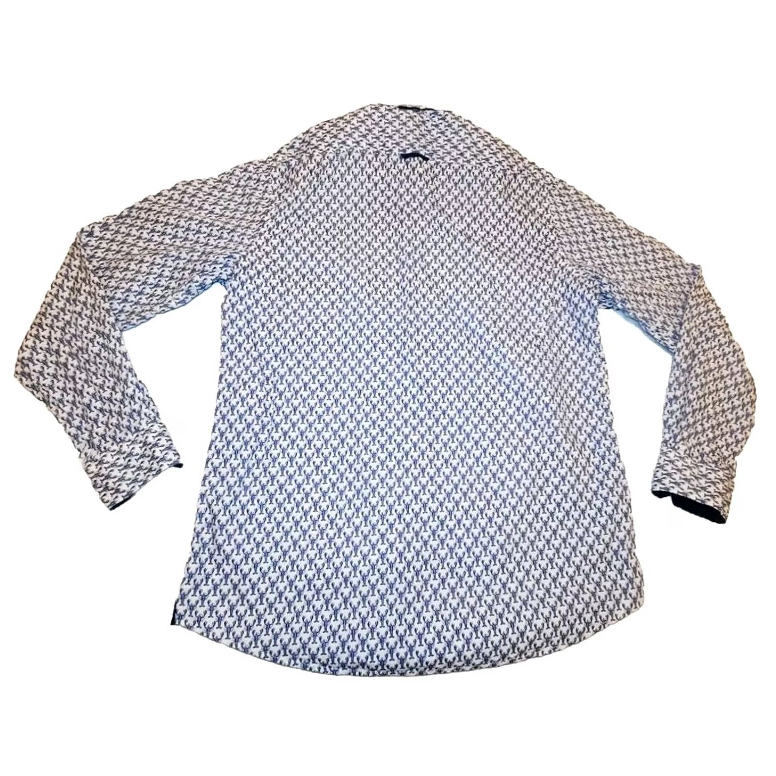 Arrow Arrow Sport Shirt Mens Medium Blue Long Sleeve Button Up Lobster Print Size US XL / EU 56 / 4 - 2 Thumbnail