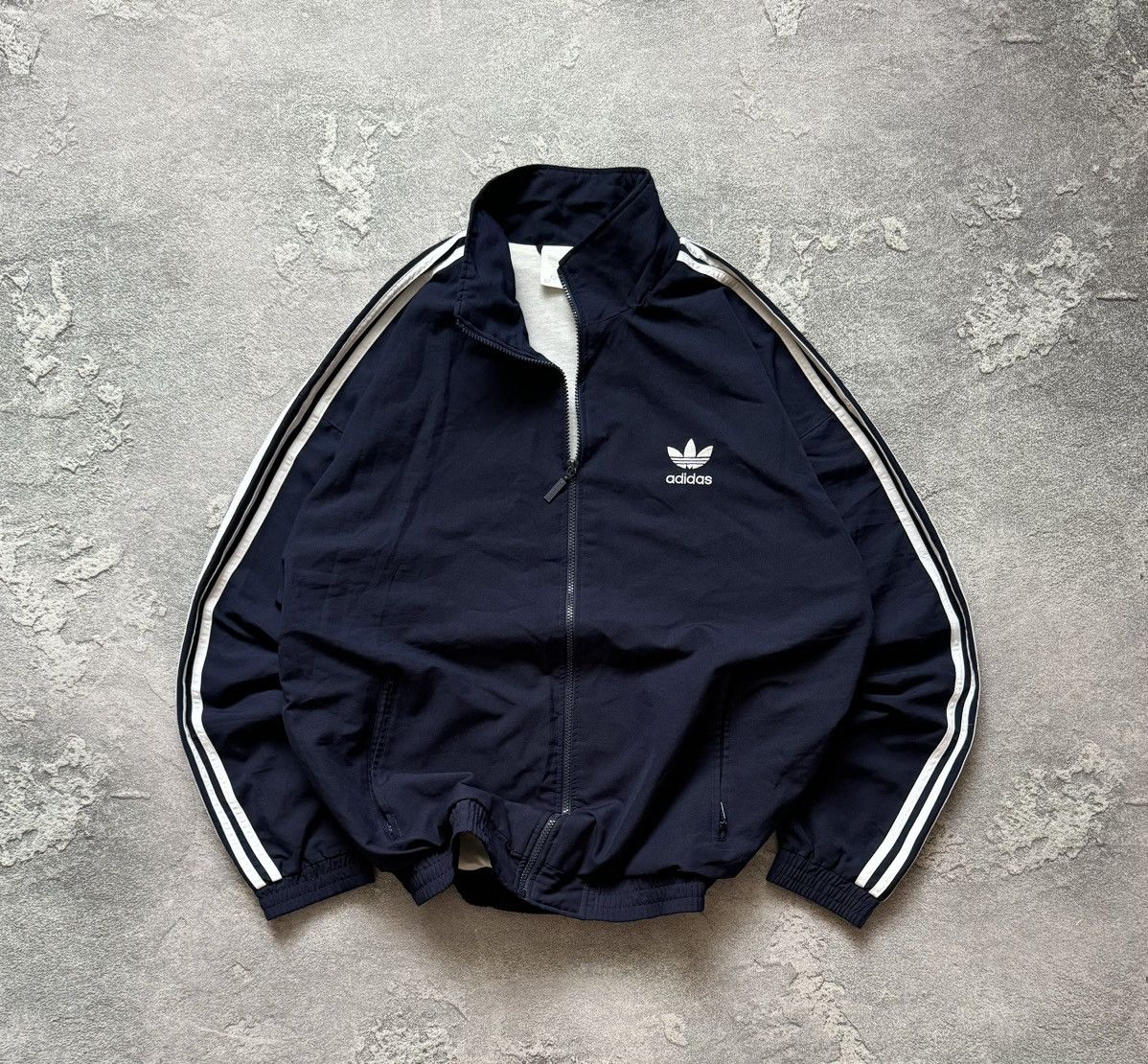 Adidas × Vintage Adidas L/XL vintage 3 stripes jacket zip bomber light Size US L / EU 52-54 / 3 - 1 Thumbnail