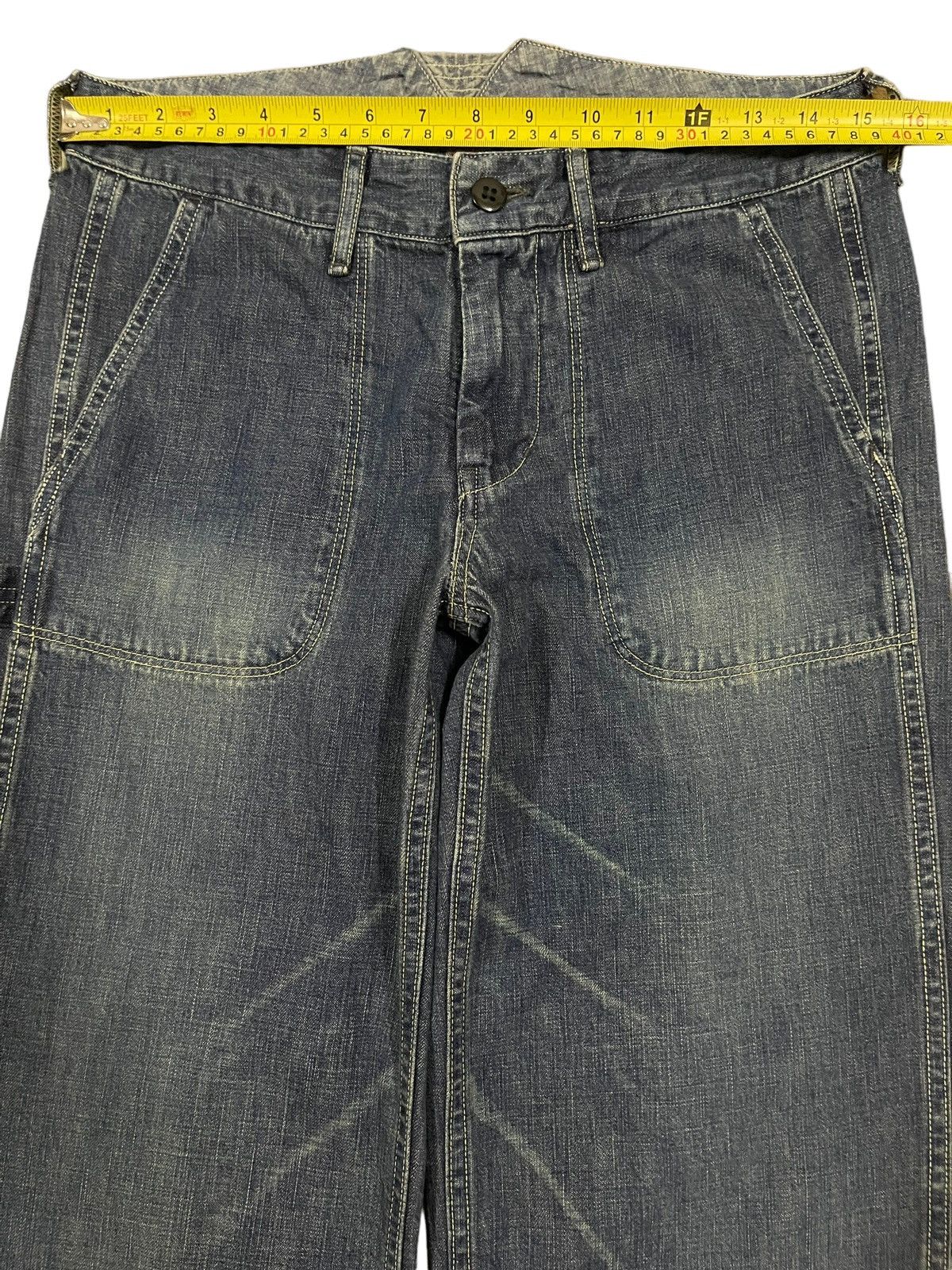 14th Addiction Vintage Japanese Brand Blue Wash Style Baggy Jeans Size US 30 / EU 46 - 10 Thumbnail