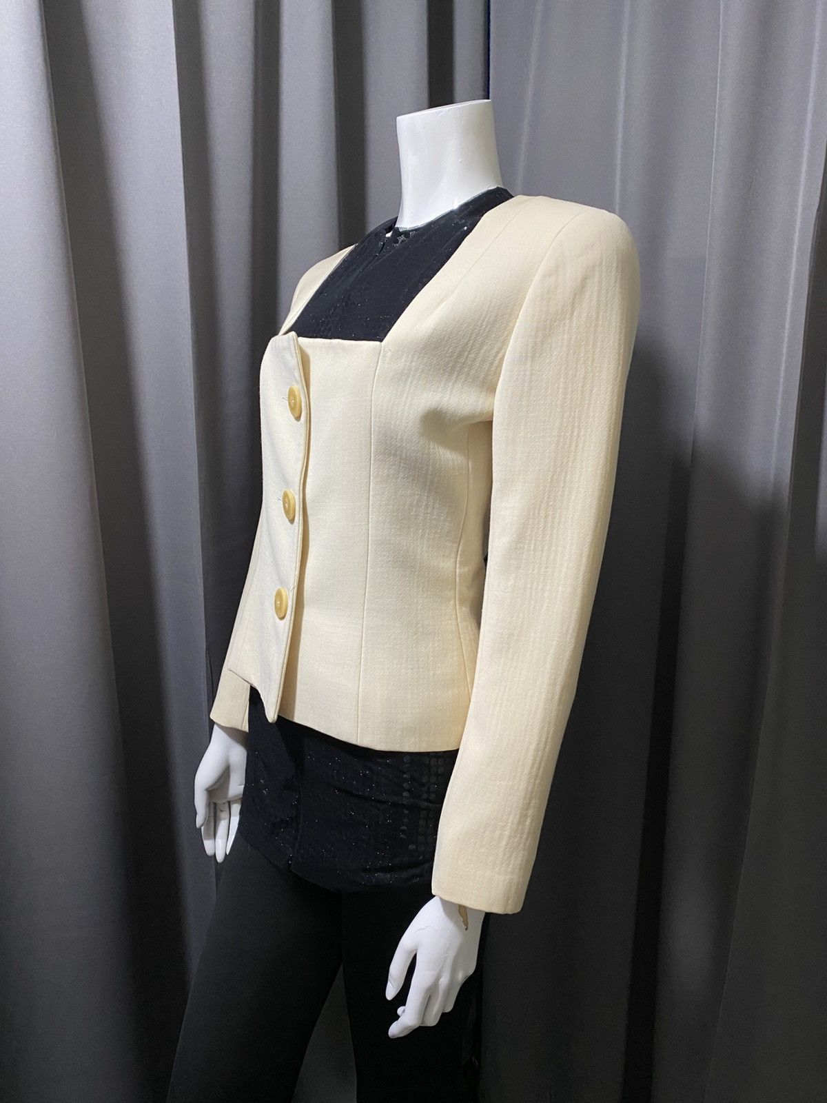 Balenciaga A/W 1992 Archive Balenciaga Ledix Rectangle Neck Jacket Size S / US 4 / IT 40 - 3 Thumbnail