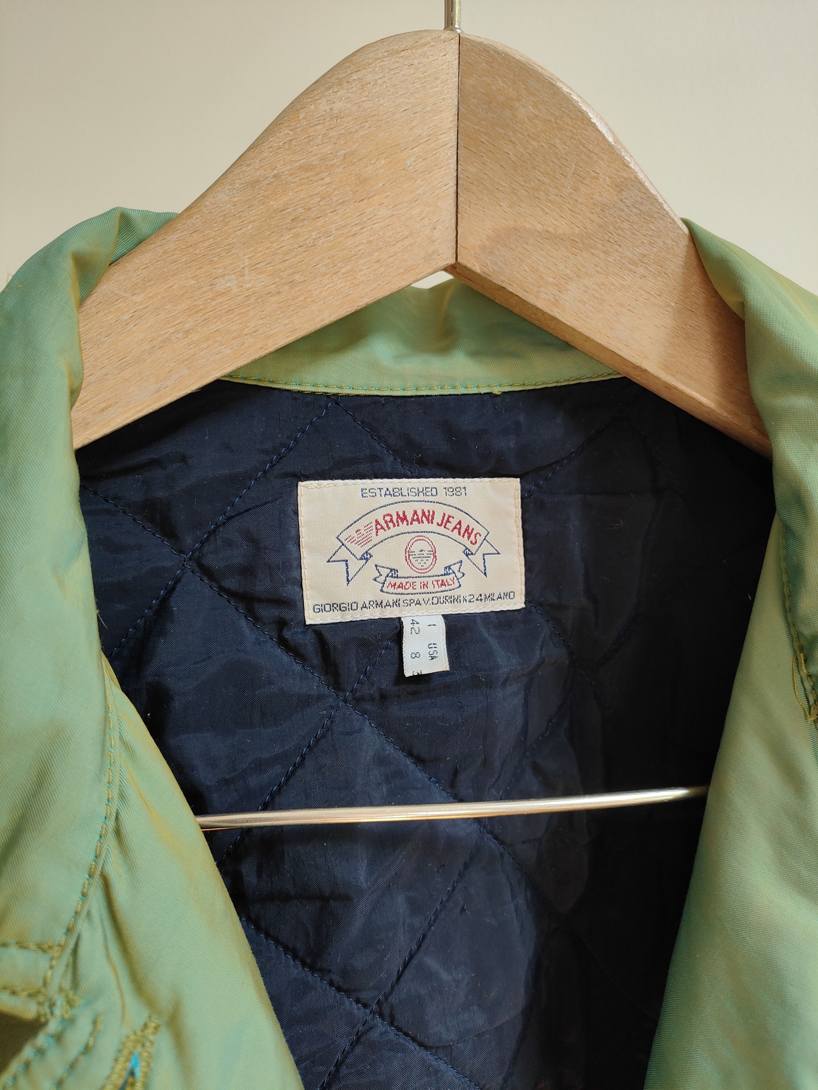 Armani 90s Armani Jeans Green Beetle Shiny Iridescent Jacket Size M / US 6-8 / IT 42-44 - 7 Thumbnail