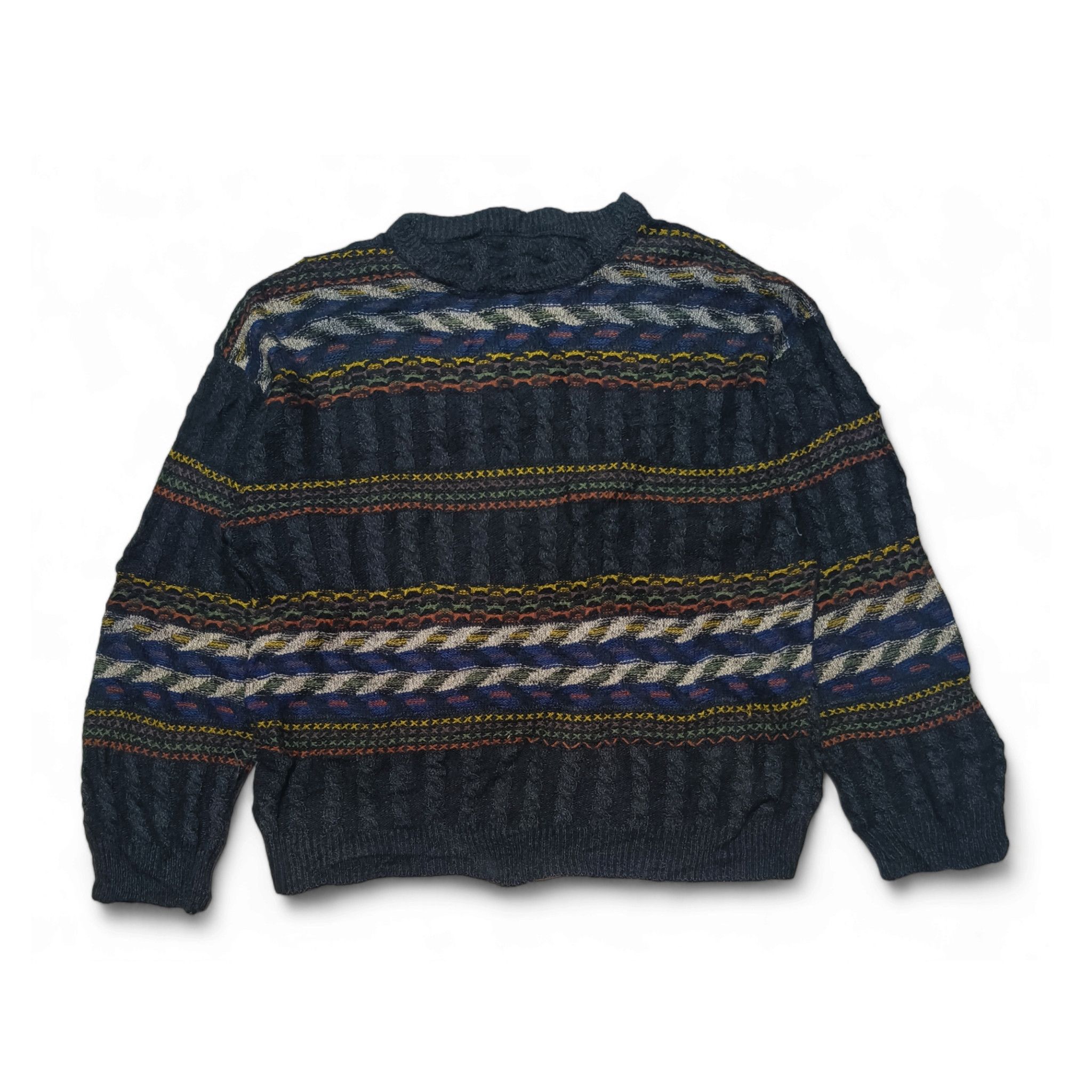 Other Vintage 80s Ethnic Abstract Motifs Cable Knit Sweater Size US M / EU 48-50 / 2 - 1 Thumbnail