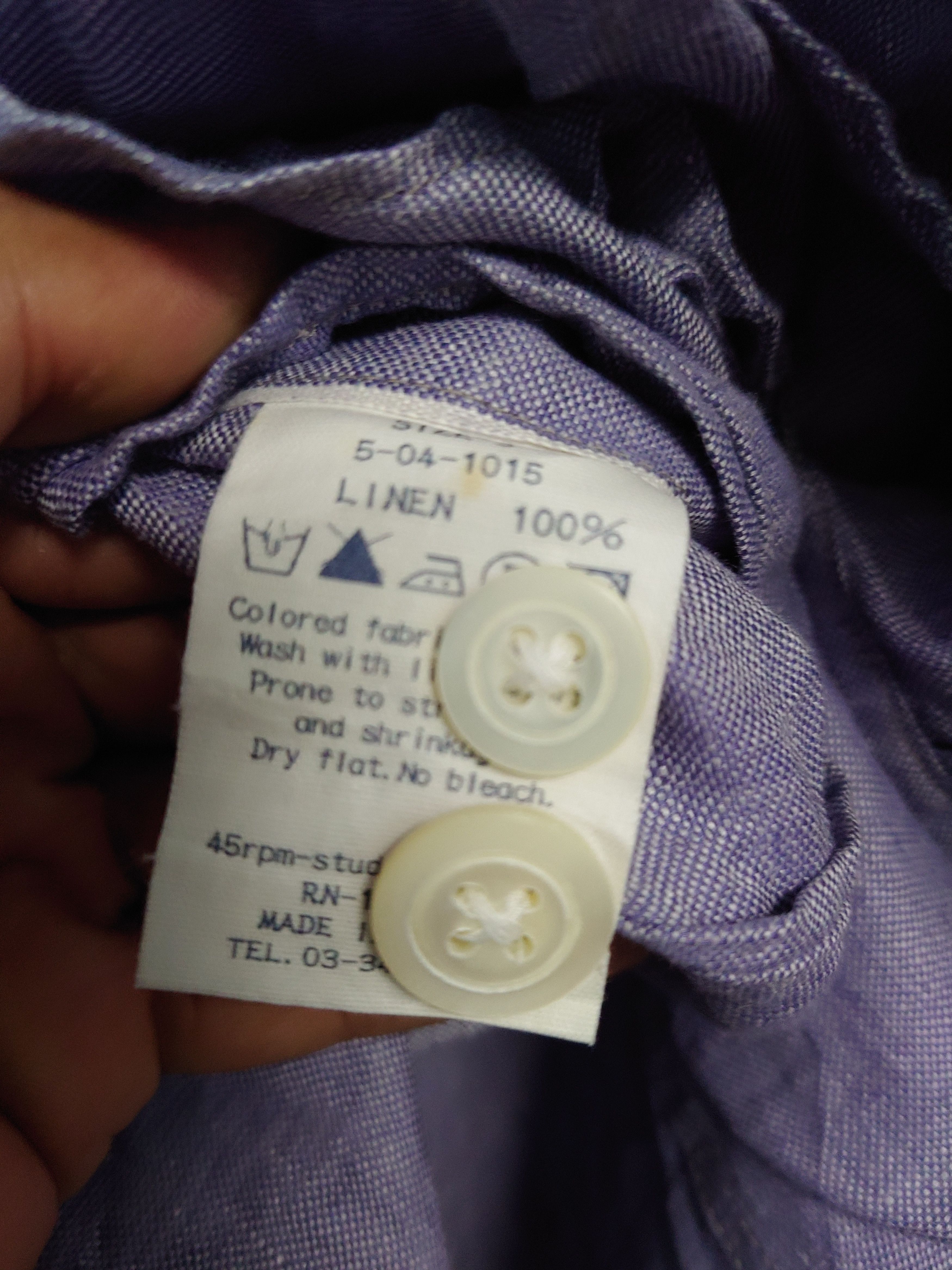 45rpm Archival 45rpm Japan 100% Linen Chore Jacket / Work Coat Size M / US 6-8 / IT 42-44 - 4 Thumbnail