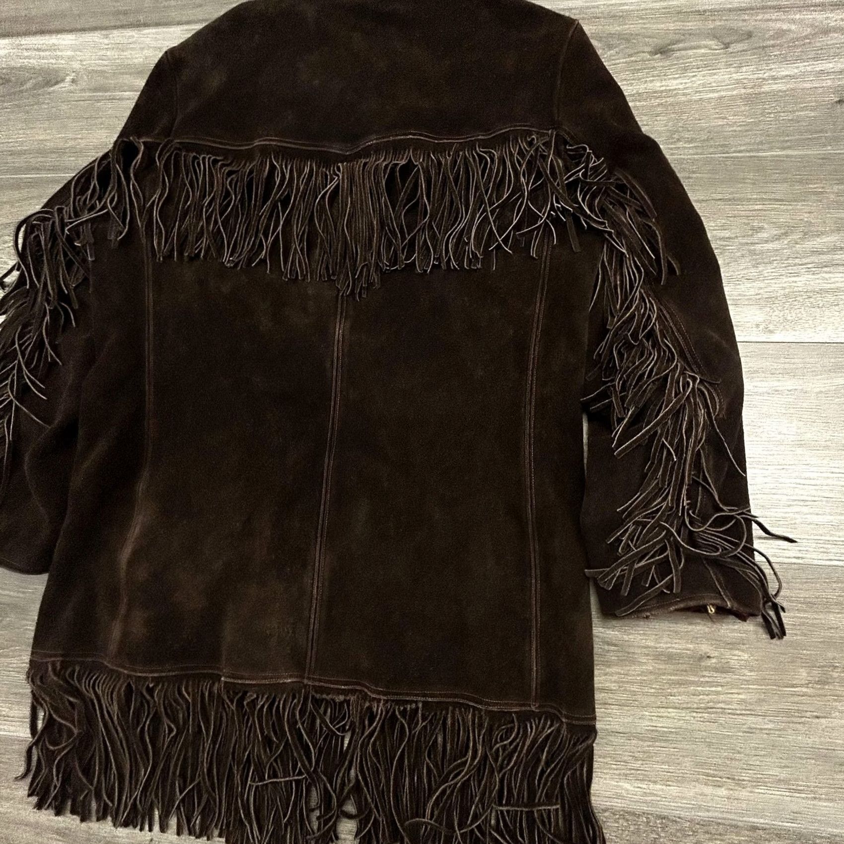 Vintage VINTAGE Suede Leather Fringe Jacket Mens Medium Brown Western Native Rancher 40s Jacket Coat Size US M / EU 48-50 / 2 - 6 Thumbnail