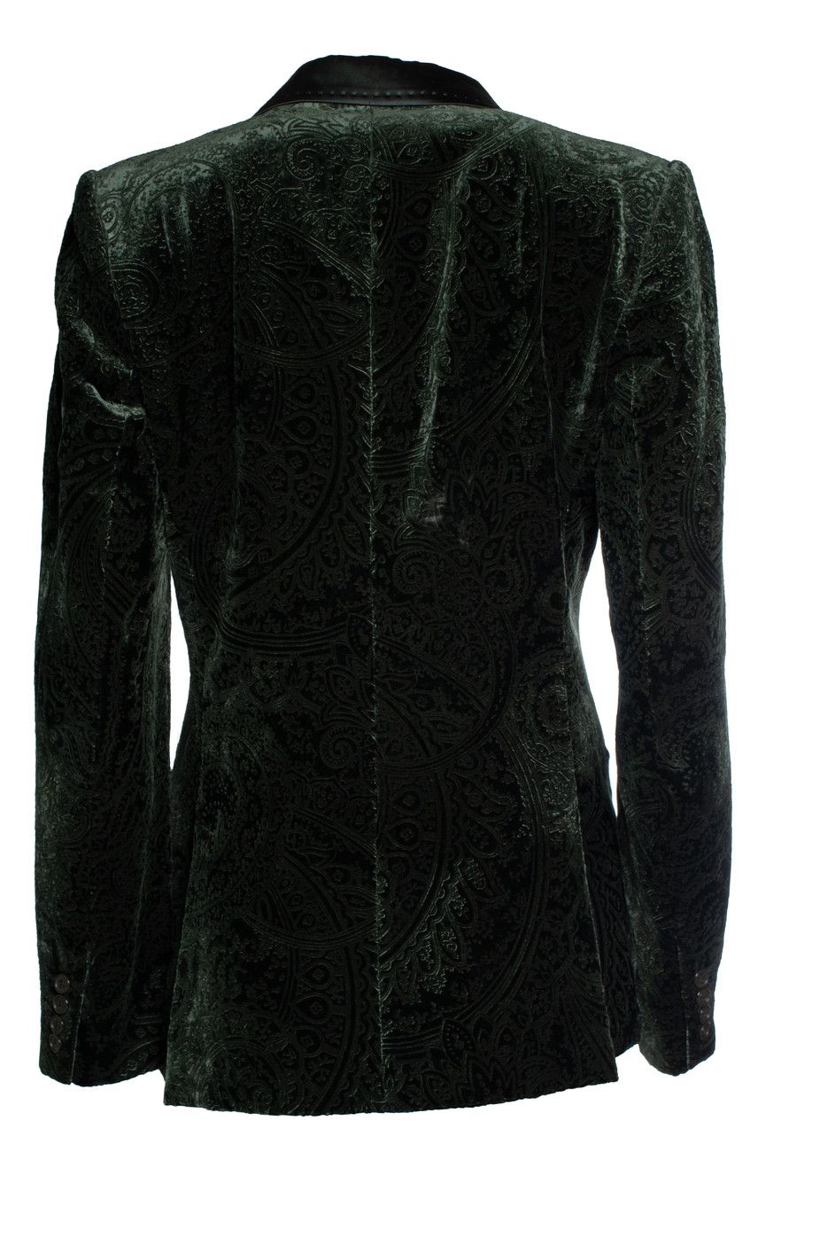 Etro Etro, green velvet blazer with paisley print Size M / US 6-8 / IT 42-44 - 3 Thumbnail