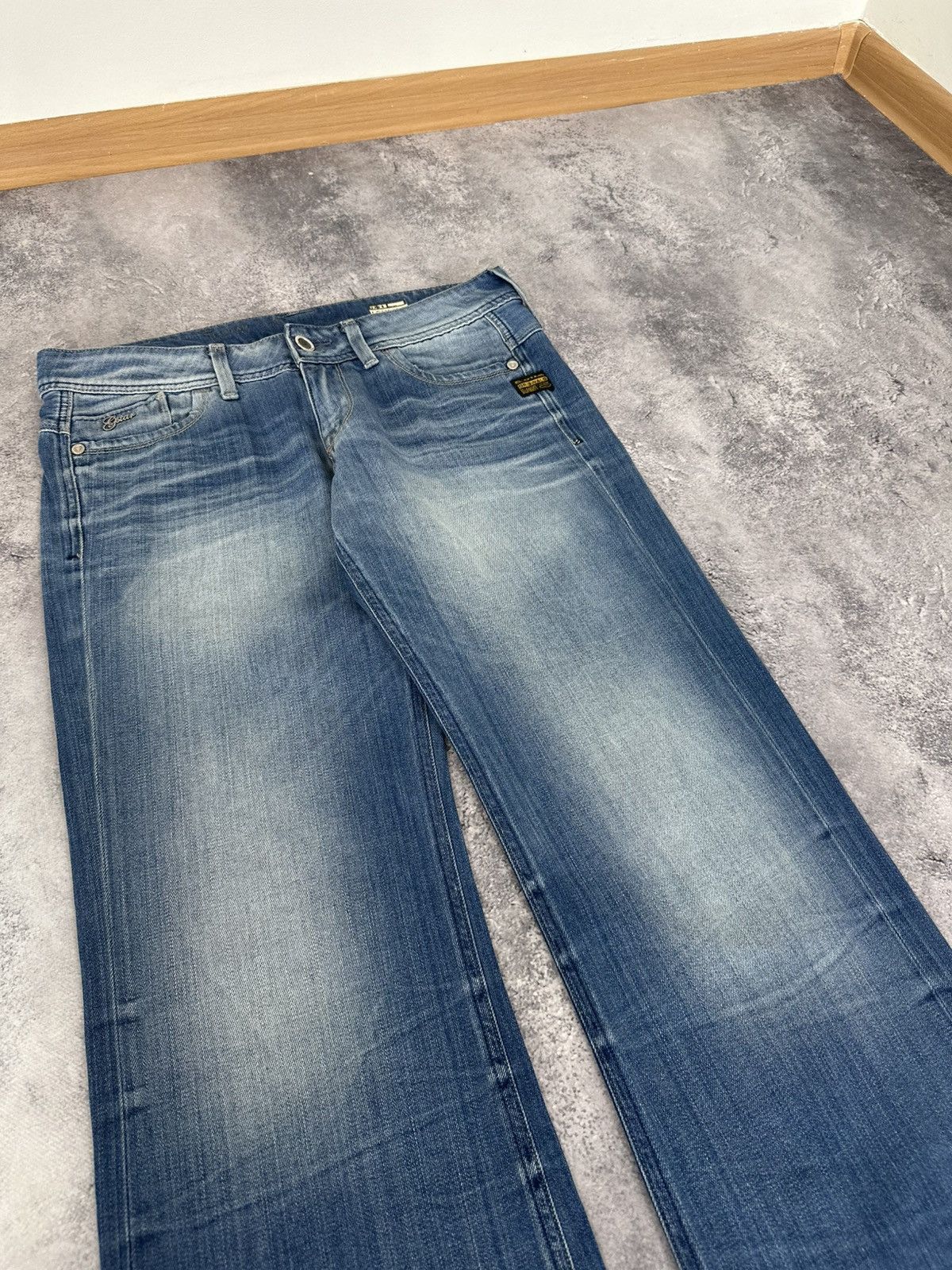 G-Star Vintage G-Star Y2K Washed Denim Faded Baggy Bootcut Jeans Size US 32 / EU 48 - 4 Thumbnail