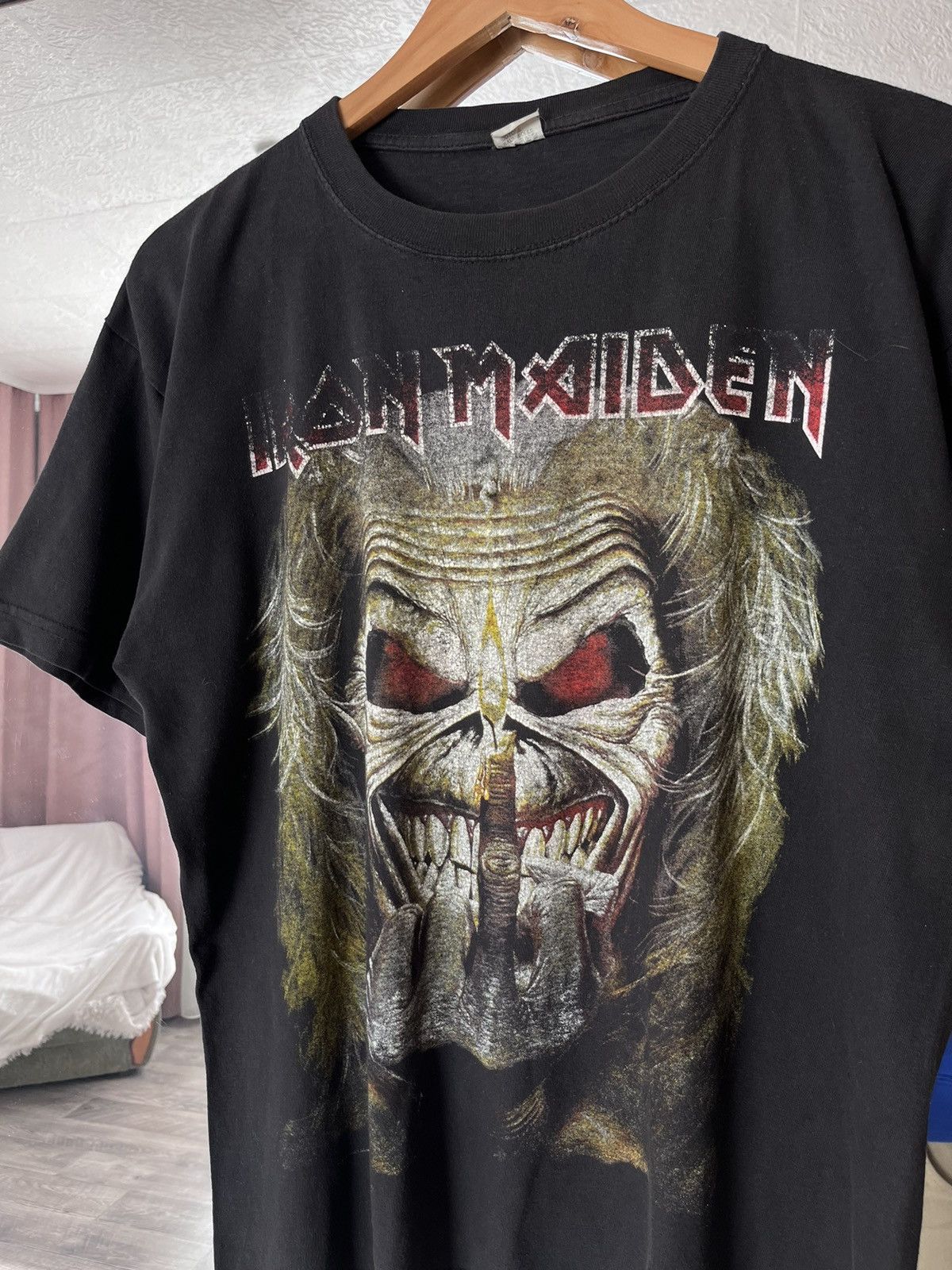 Band Tees Vintage Y2K Iron Maiden Middle Finger Fuck You Tee T-Shirt Size US L / EU 52-54 / 3 - 3 Thumbnail