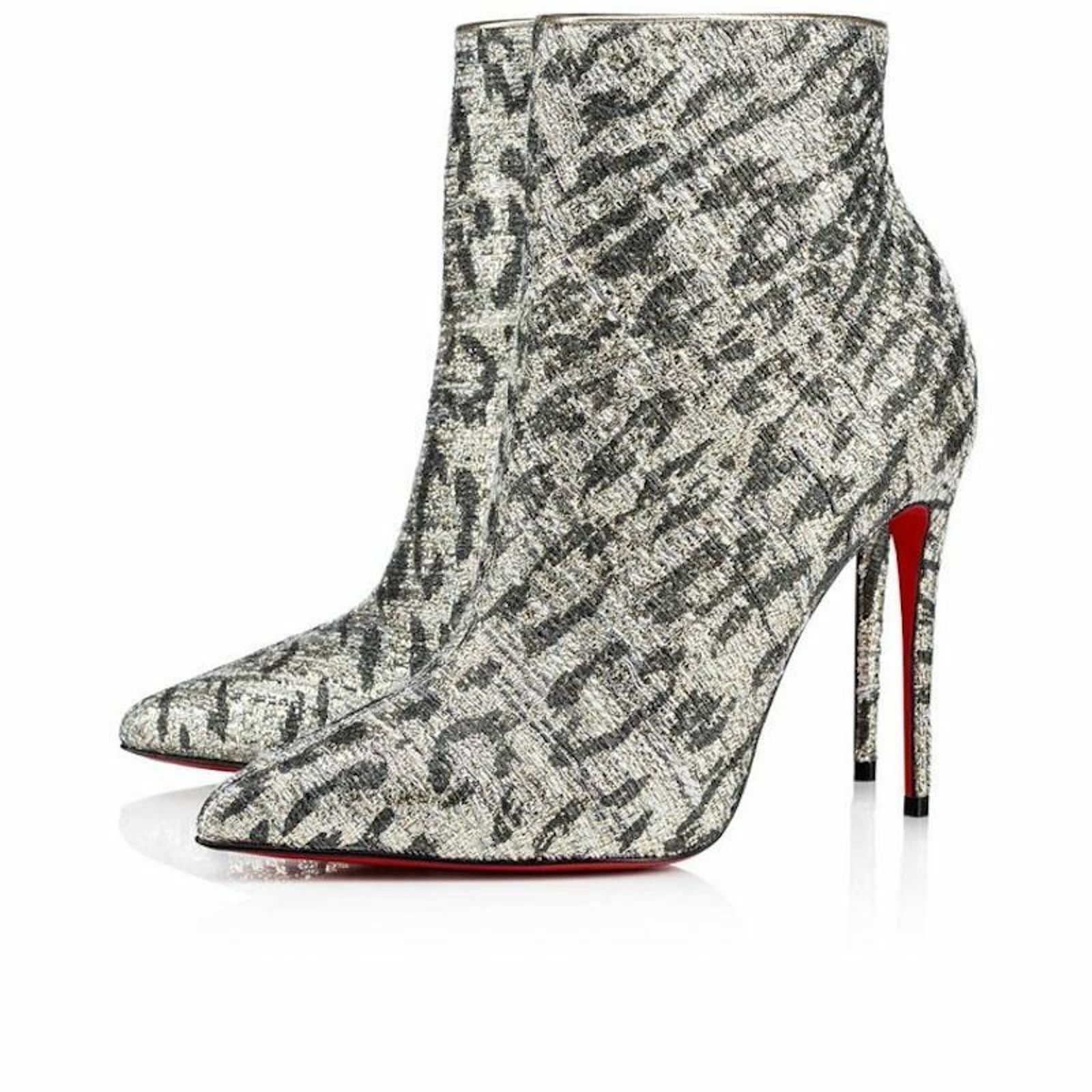 Christian Louboutin Christian Louboutin So Kate Booty 100 Black Gold Lurex Gigi Size US 5 / IT 35 - 1 Thumbnail