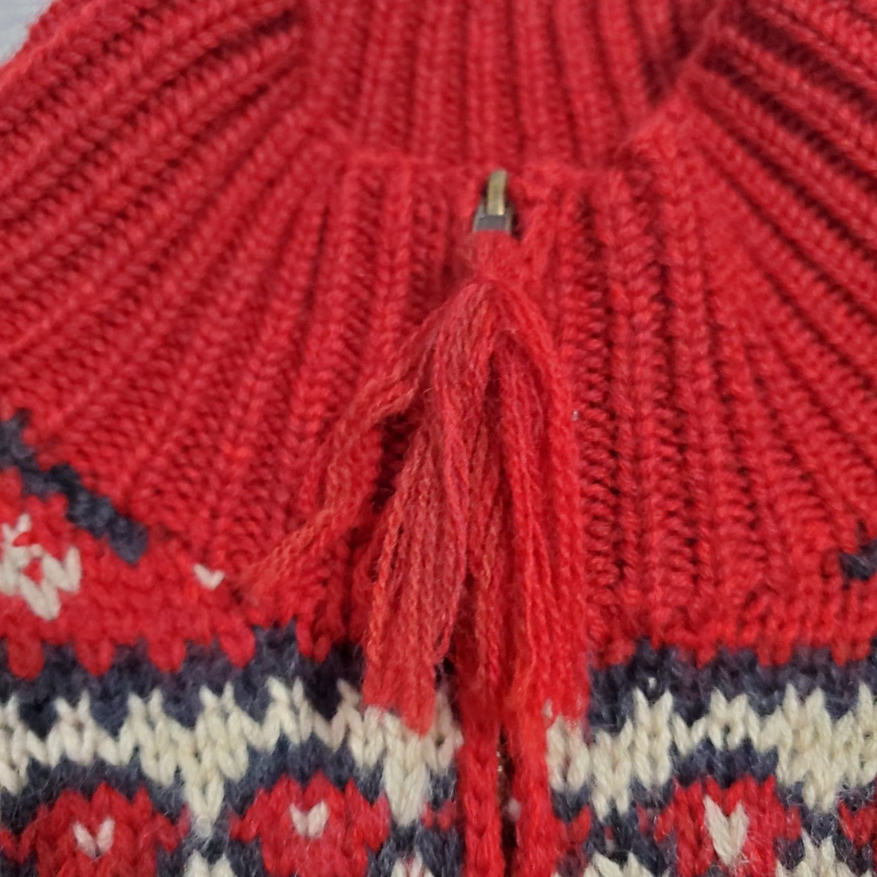 Ralph Lauren VINTAGE Lauren Ralph Lauren Sweater Woman S Red Wool Reindeer Nordic 1/4 Zip Mock Neck Hand Knit Winter Casual Christmas Size S / US 4 / IT 40 - 6 Thumbnail
