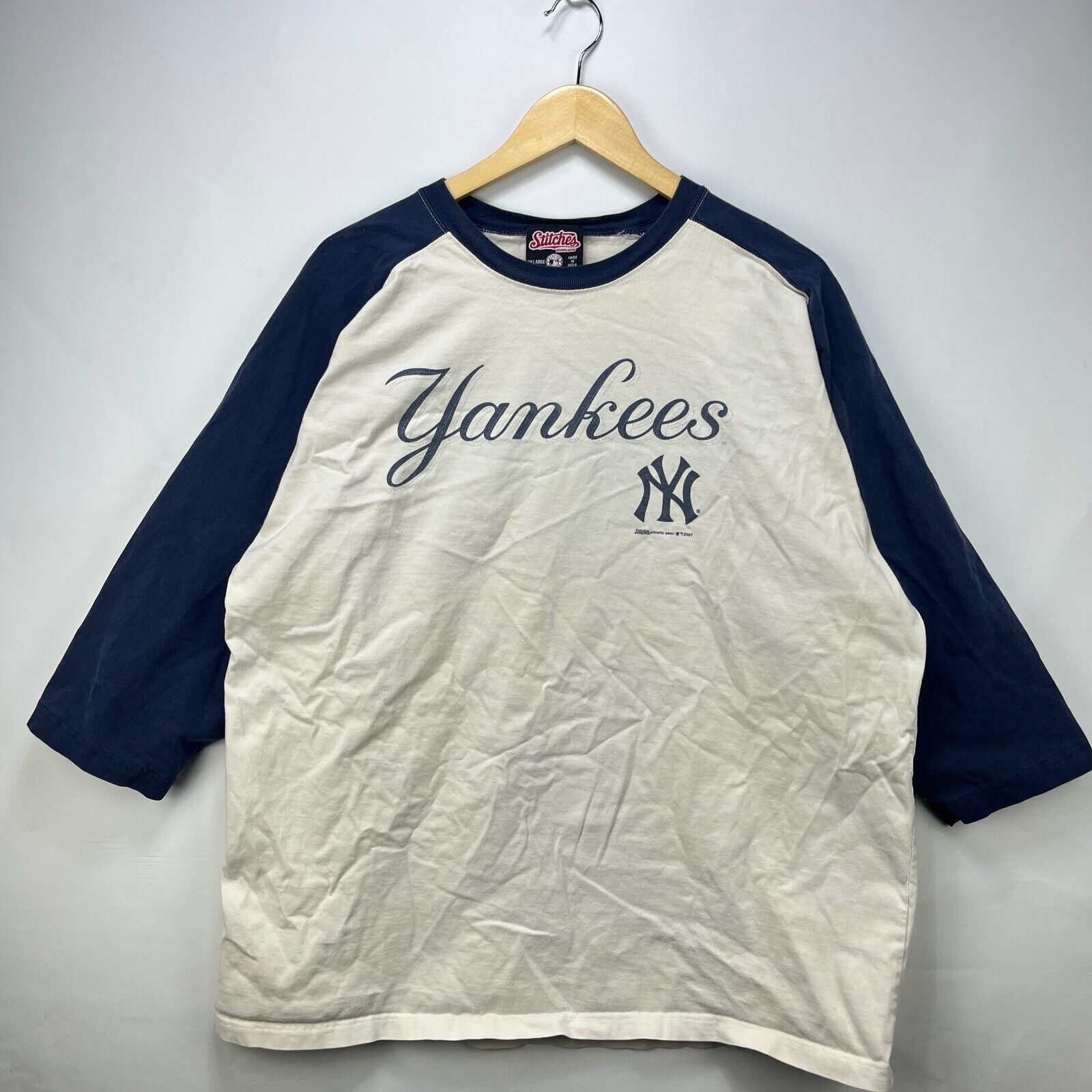 New York Yankees × Vintage Vintage New York Yankees Y2K 3/4 Sleeve T-Shirt 2XL Size US XXL / EU 58 / 5 - 1 Thumbnail