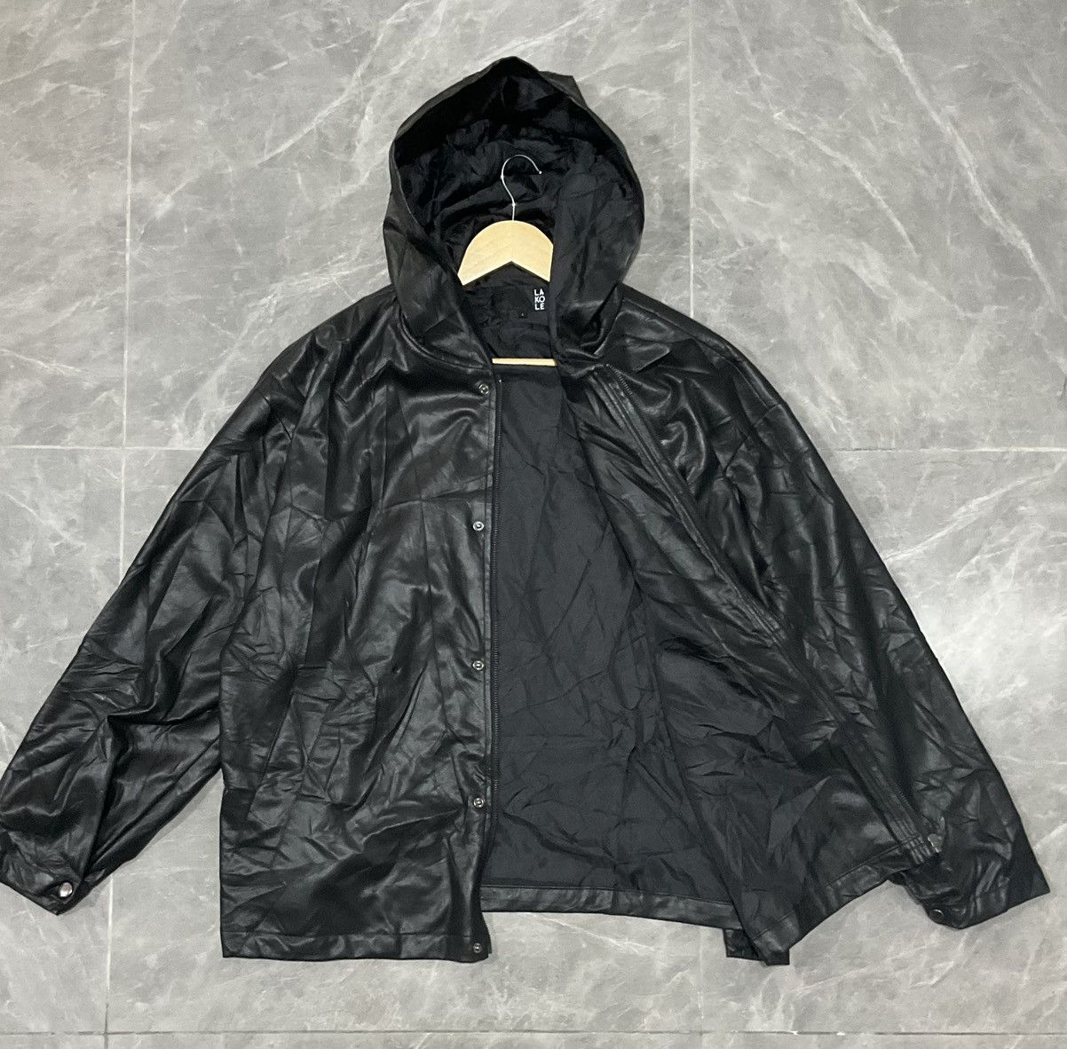 Other Men Black Soft Hoodie Leather Jacket Size US L / EU 52-54 / 3 - 2 Thumbnail