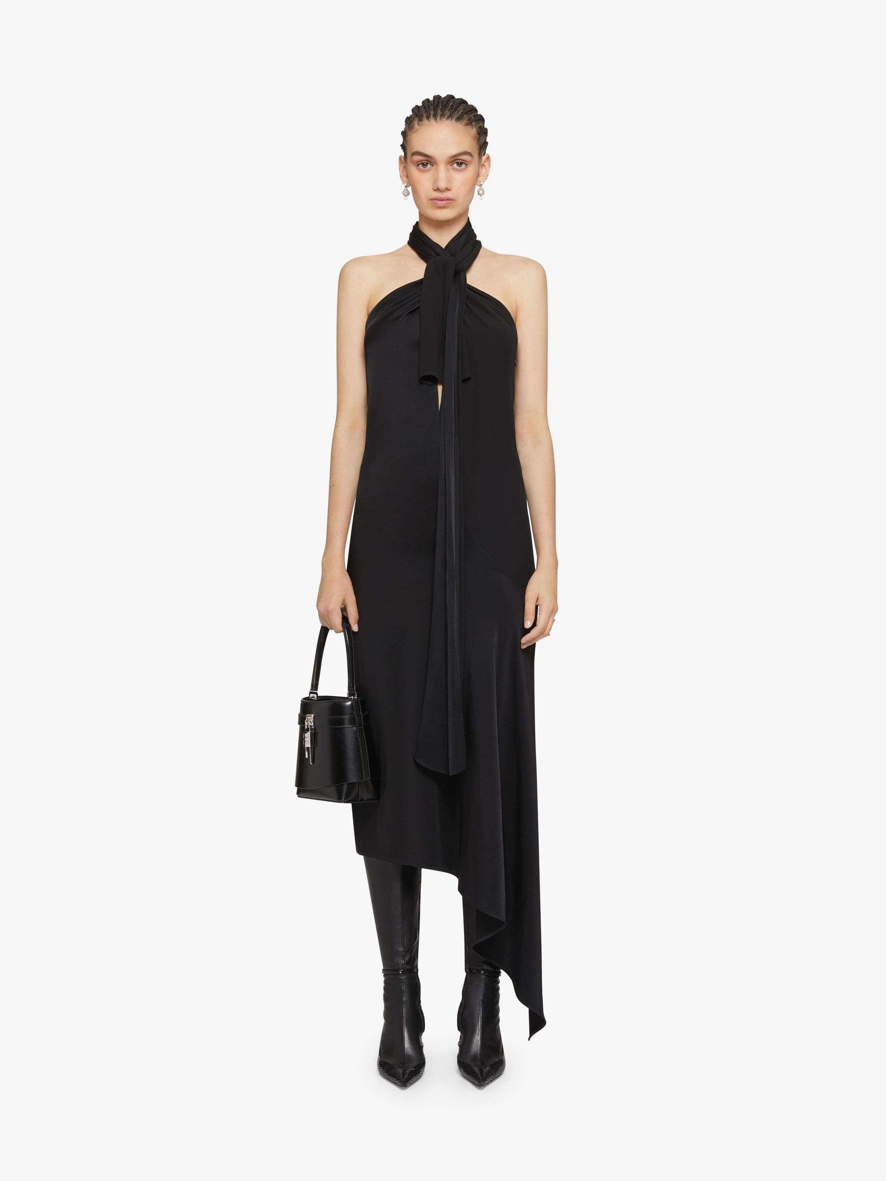 Givenchy o1w1db10325 Cross Front Lavaliere Dress in Black Size XS / US 0-2 / IT 36-38 - 2 Thumbnail
