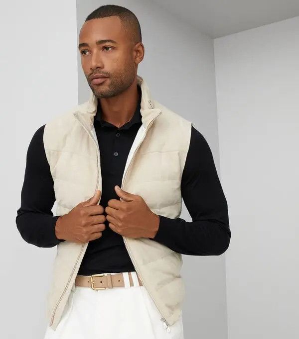 Brunello Cucinelli o1la1rc1a0425 Padded Leather Jacket in Natural Size US L / EU 52-54 / 3 - 4 Thumbnail