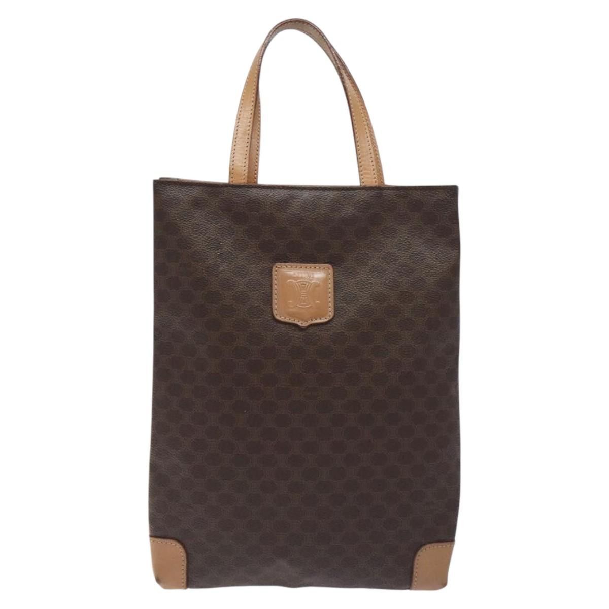Celine CELINE Macadam Canvas Hand Bag Pvc Leather Brown Gold Size ONE SIZE - 2 Thumbnail