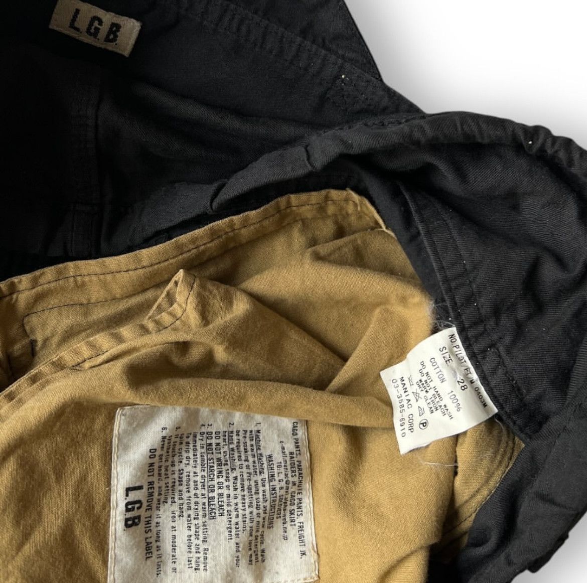 Le Grande Bleu (L.G.B.) Lgb black 4/4 pilot cargo pants w pocket