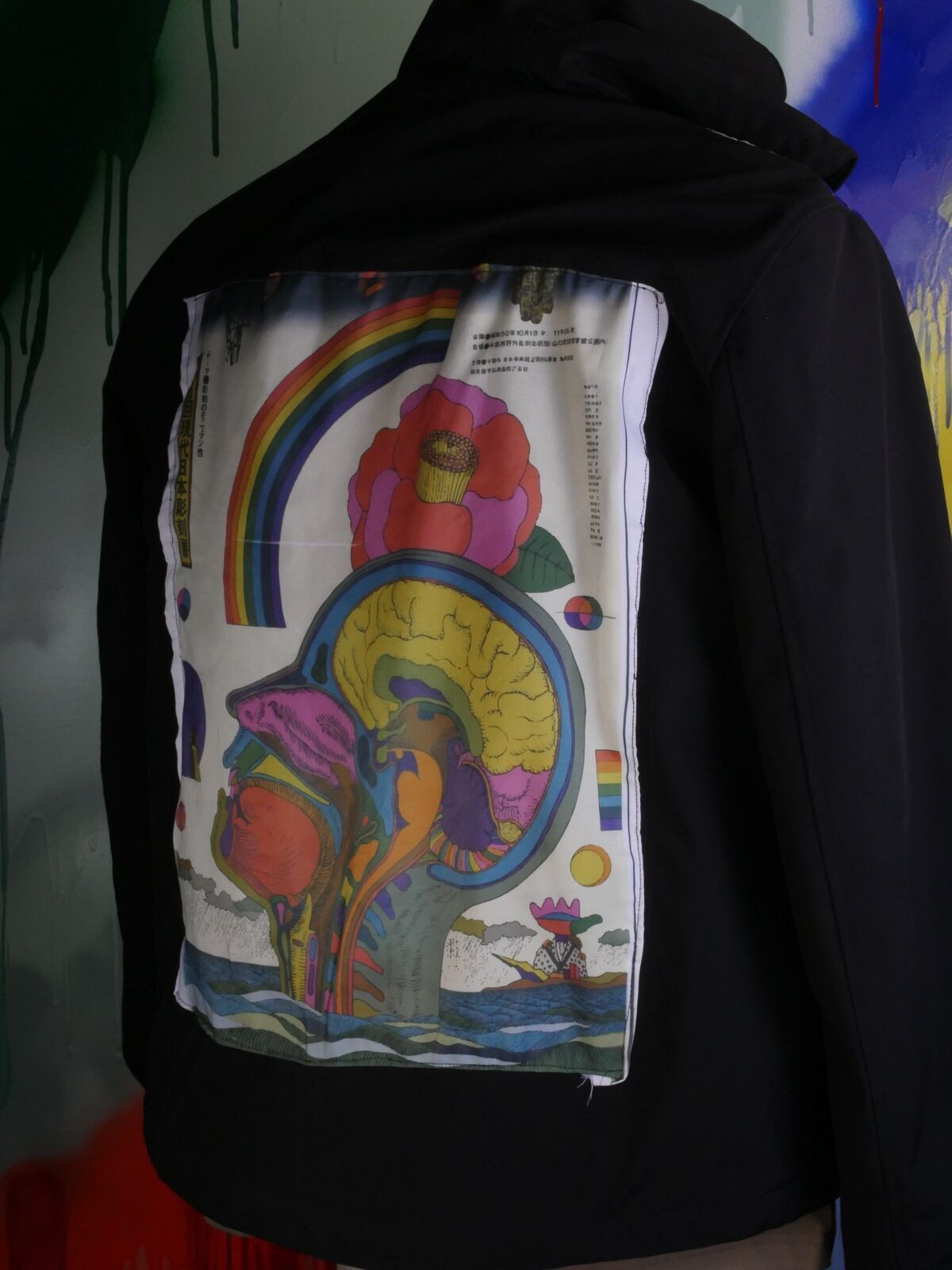 Nautica Black Psychedelic Jacket with African Fabric Size US M / EU 48-50 / 2 - 1 Thumbnail