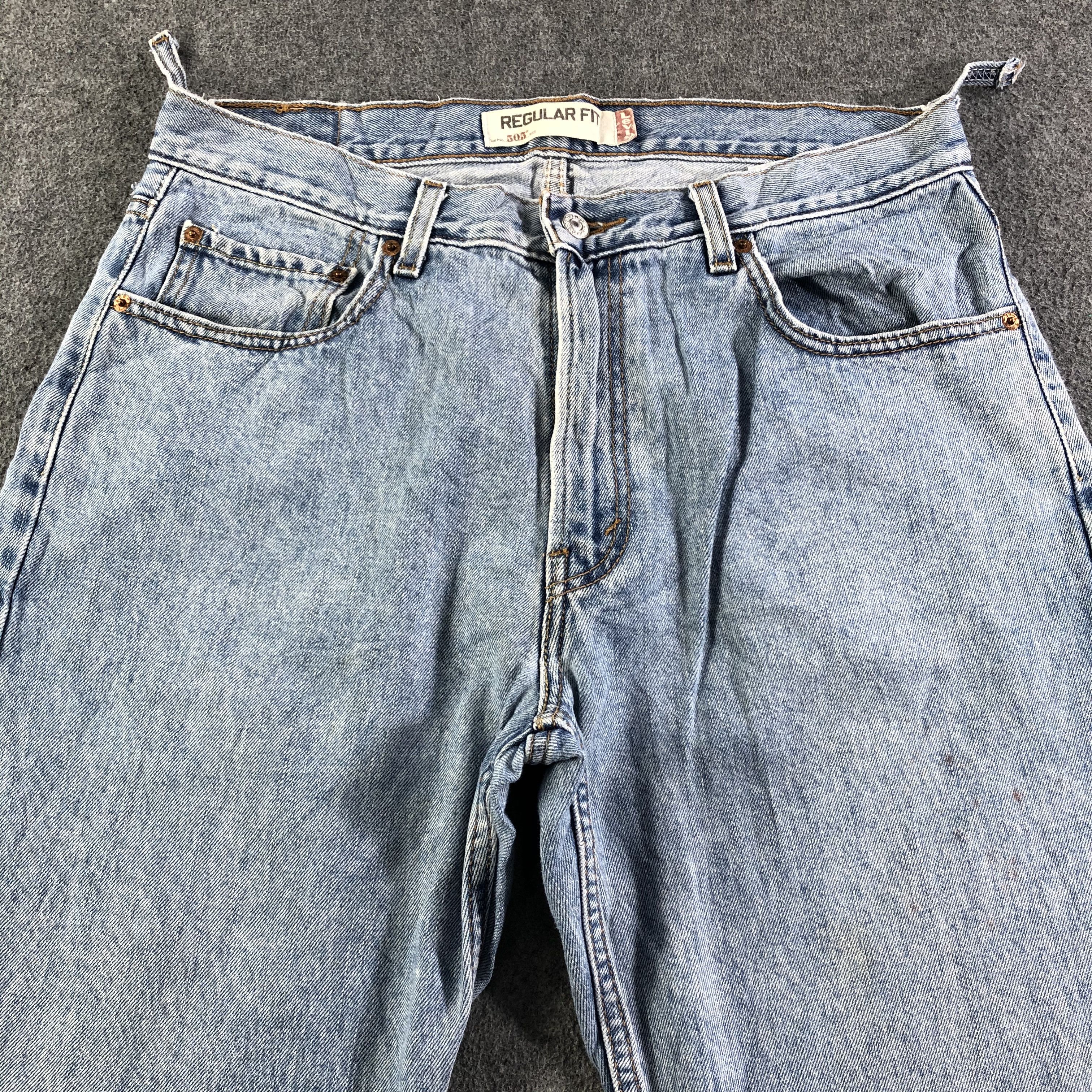 Levi's Vintage Blue Wash Levis 505 Jeans-J3046 Size US 35 - 3 Thumbnail