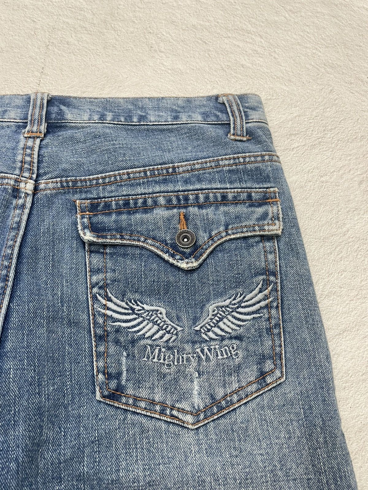Japanese Brand 2000s Nylaus Jorts Distressed Denim Ripped Mudwash Y2K Size US 33 - 10 Thumbnail