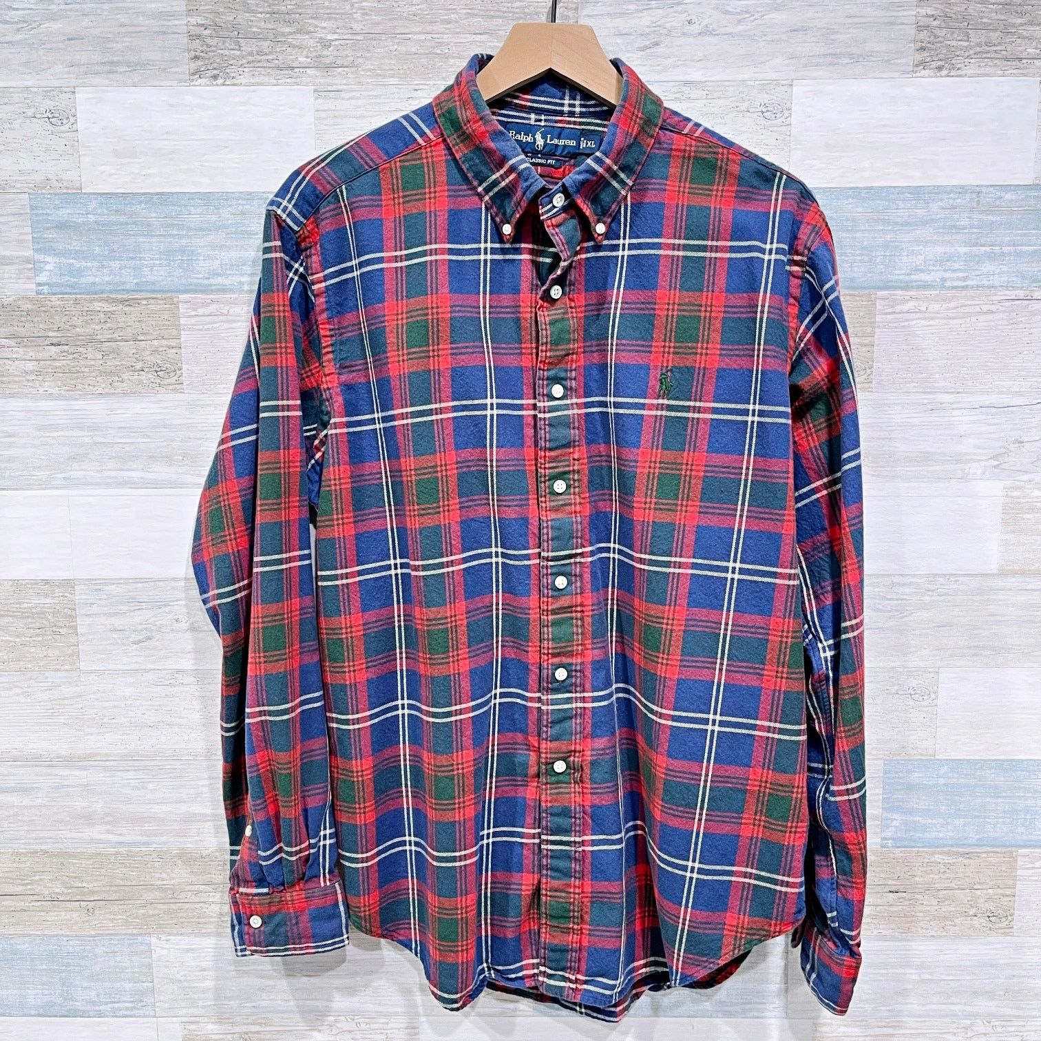 Ralph Lauren Ralph Lauren Vintage 90s Flannel Shirt Red Blue Plaid XL Size US XL / EU 56 / 4 - 1 Thumbnail