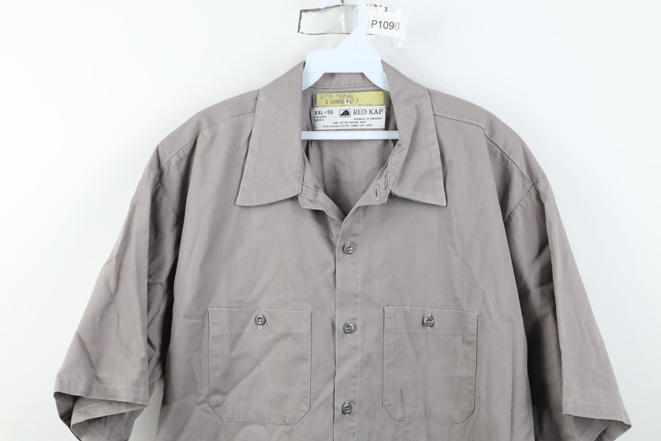 Vintage Vintage 90s Streetwear Workwear Mechanic Button Shirt Gray Size US XXL / EU 58 / 5 - 2 Thumbnail