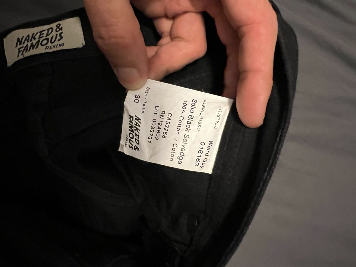 Naked & Famous Naked and Famous Solid Black Selvedge Jeans 30 31 Size US 31 - 3 Thumbnail