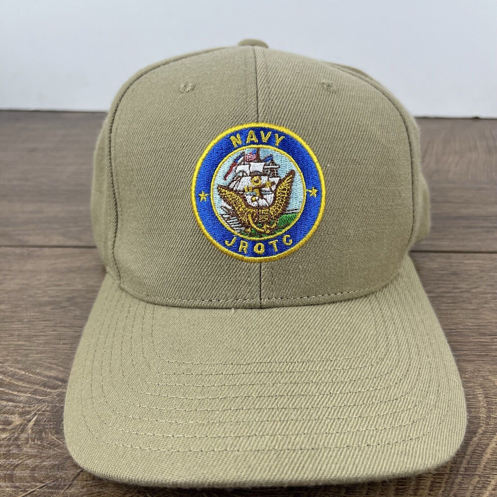 Other NAVY JROTC Hat US Navy Junior ROTC Adjustable Hat Tan Brown Size ONE SIZE - 4 Thumbnail